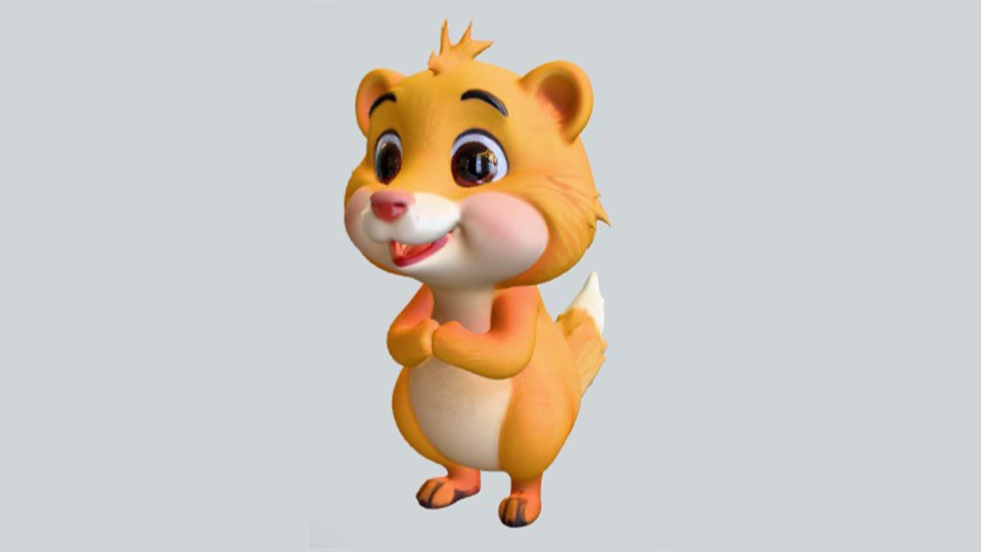 Cute cartoon animal character 3D print model_1