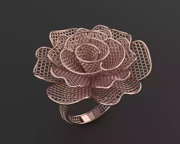 gold fusion flower ring 3D print model 3D print model