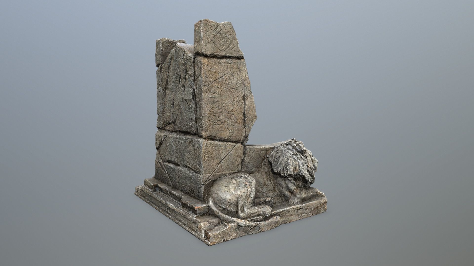 Lion Throne Low-poly 3D model_7