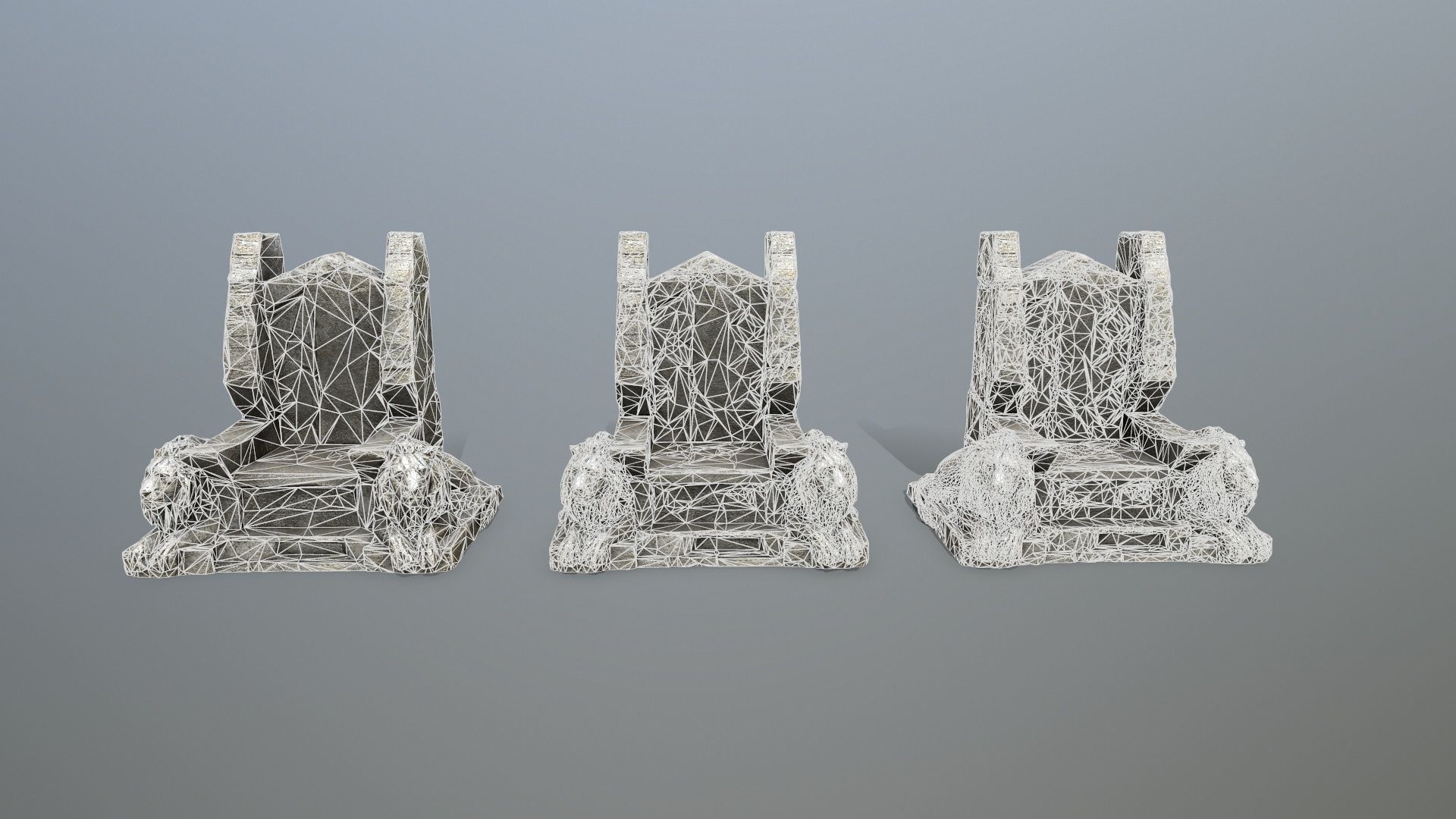 Lion Throne Low-poly 3D model_13
