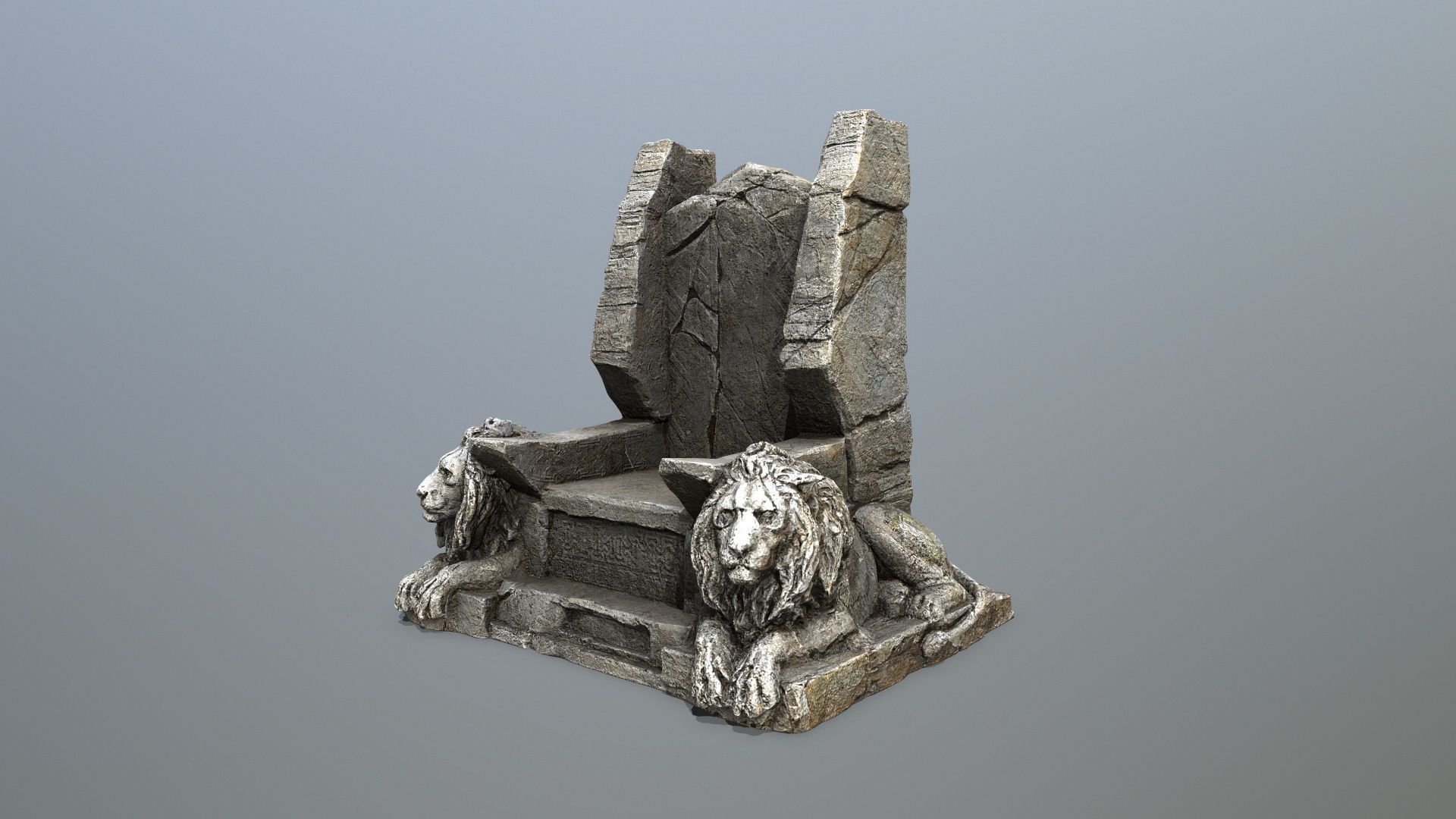 Lion Throne Low-poly 3D model_3