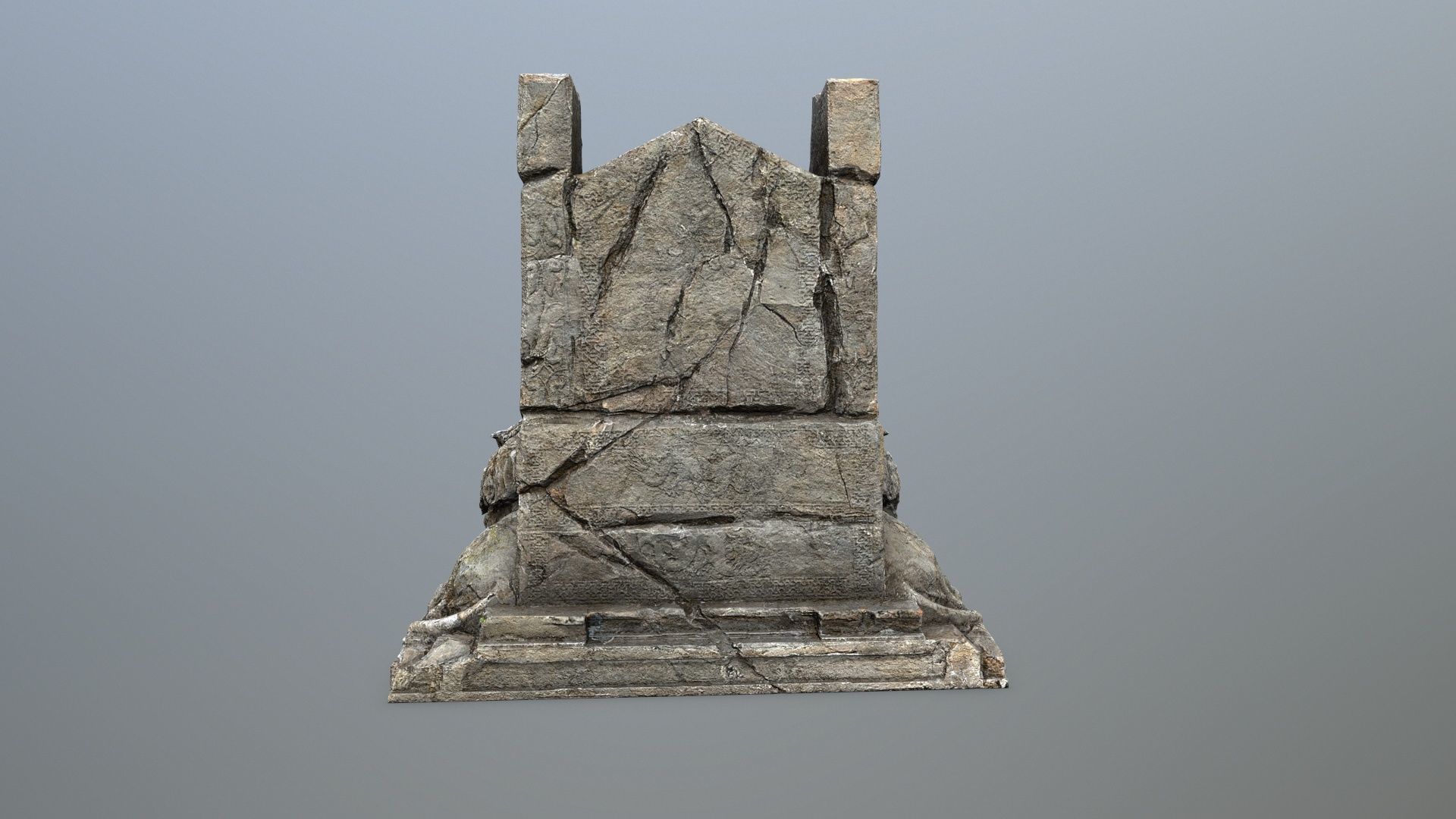 Lion Throne Low-poly 3D model_6