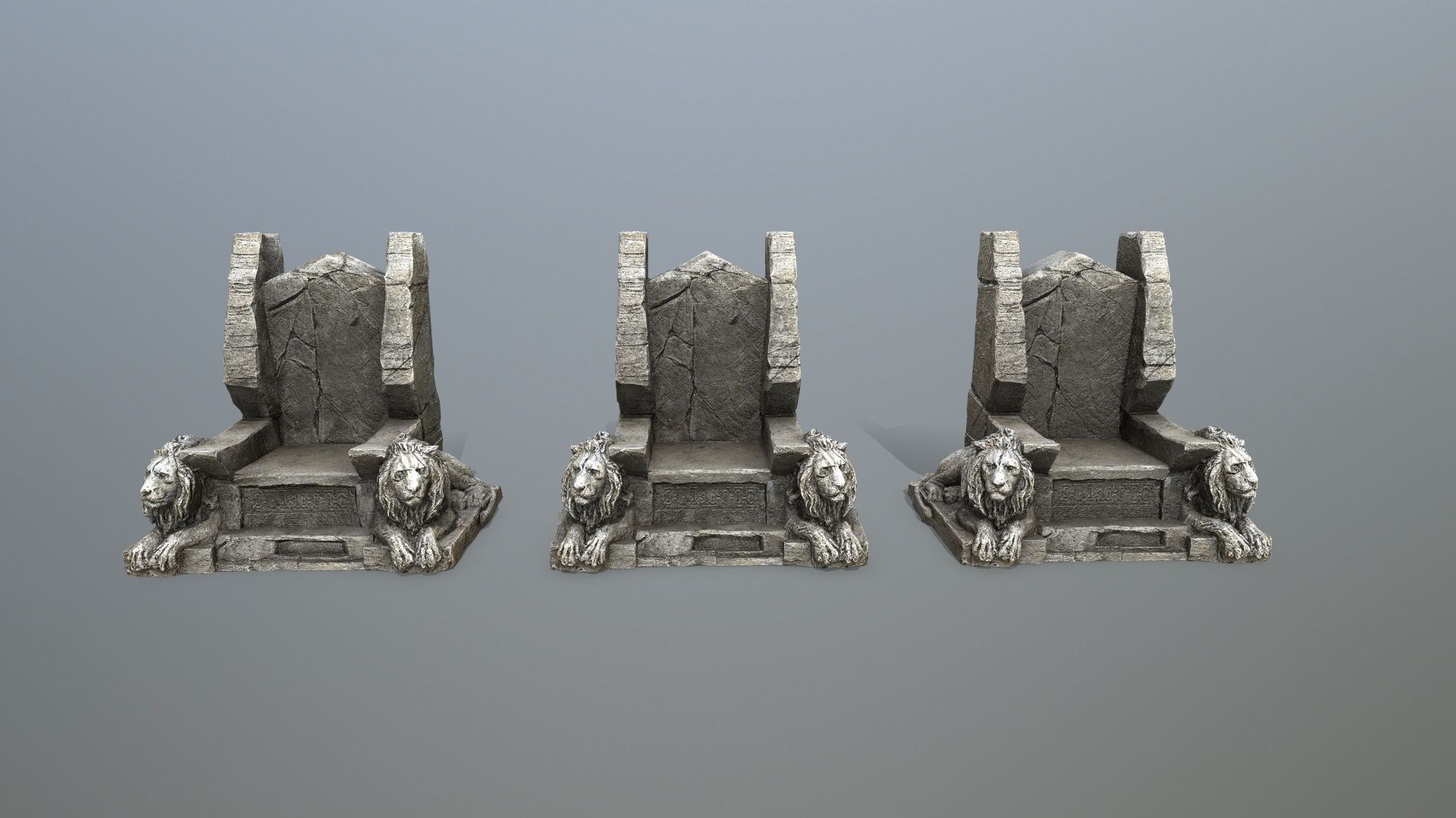 Lion Throne Low-poly 3D model_12