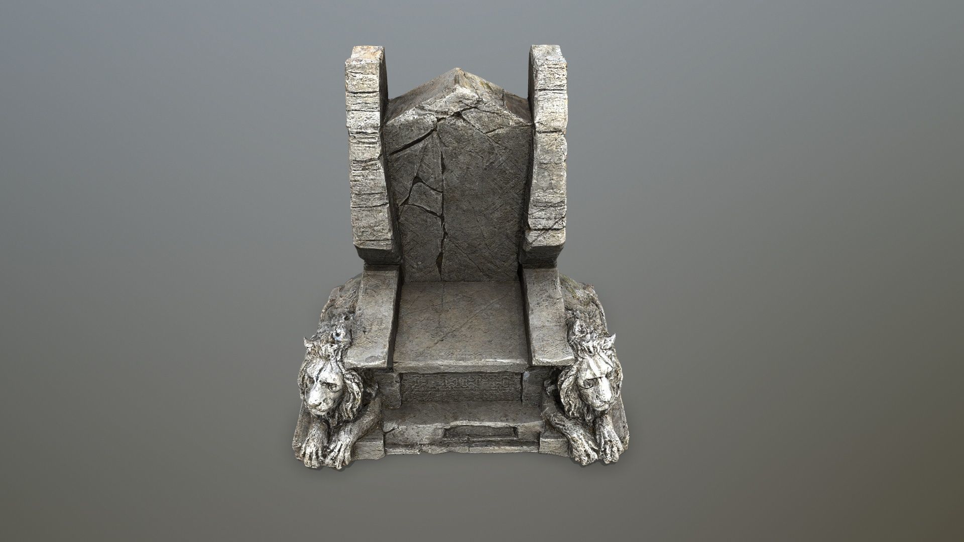 Lion Throne Low-poly 3D model_11
