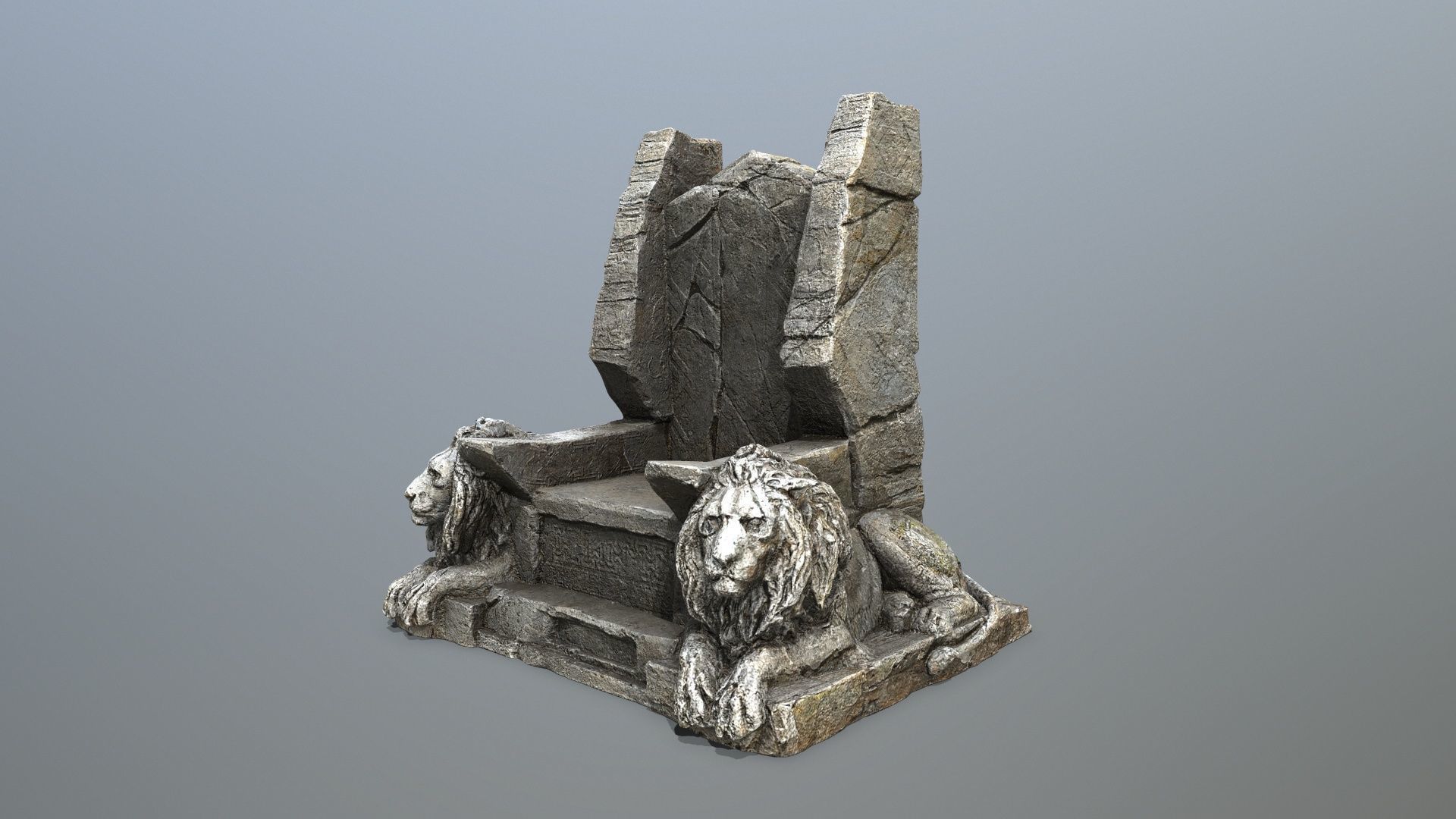 Lion Throne Low-poly 3D model_1