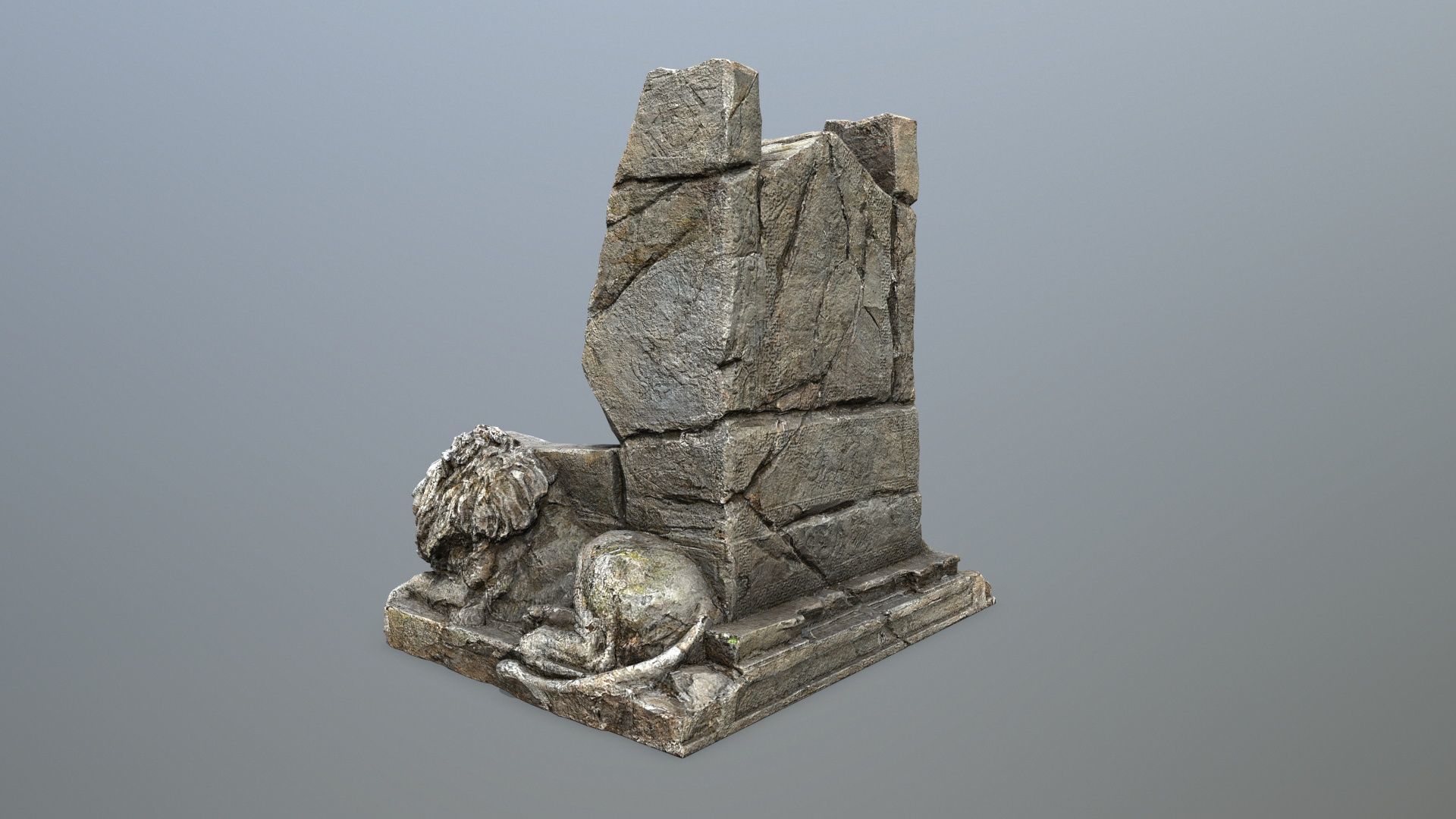 Lion Throne Low-poly 3D model_5