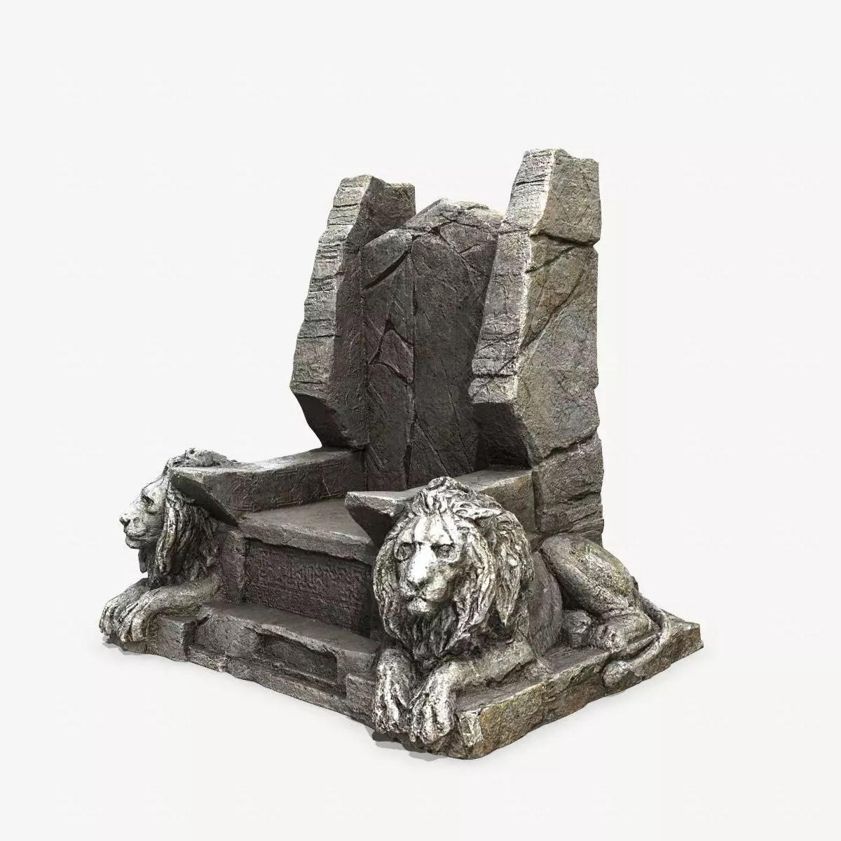 Lion Throne Low-poly 3D model_0