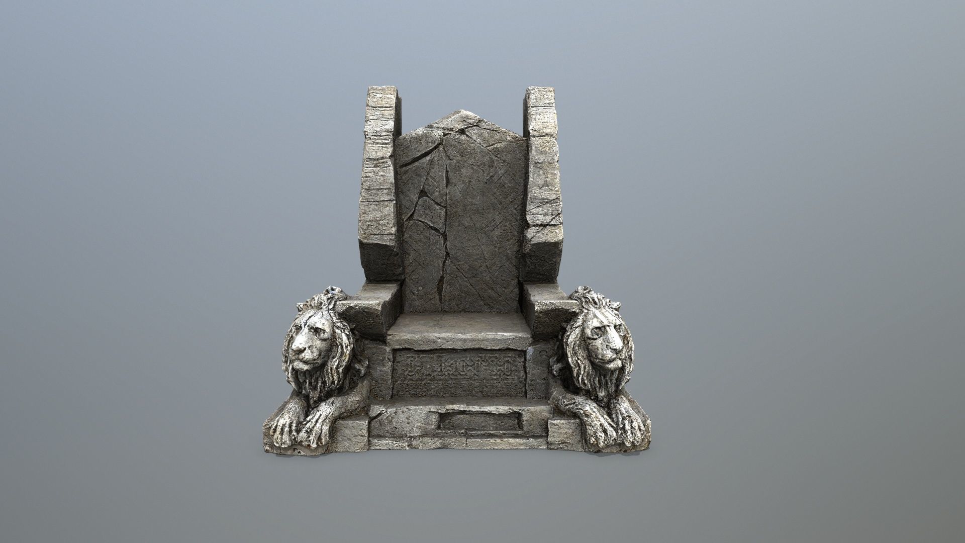 Lion Throne Low-poly 3D model_10