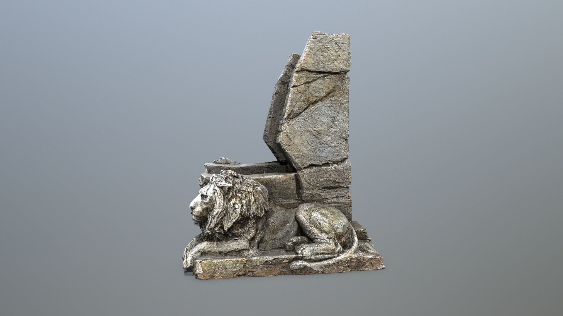 Lion Throne Low-poly 3D model_4