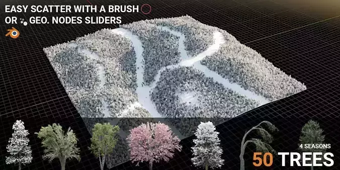 Low Poly Trees Scatter