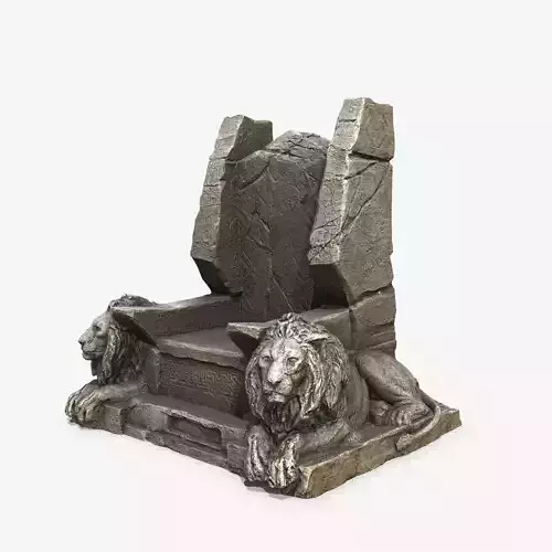 Lion Throne Low-poly 3D model