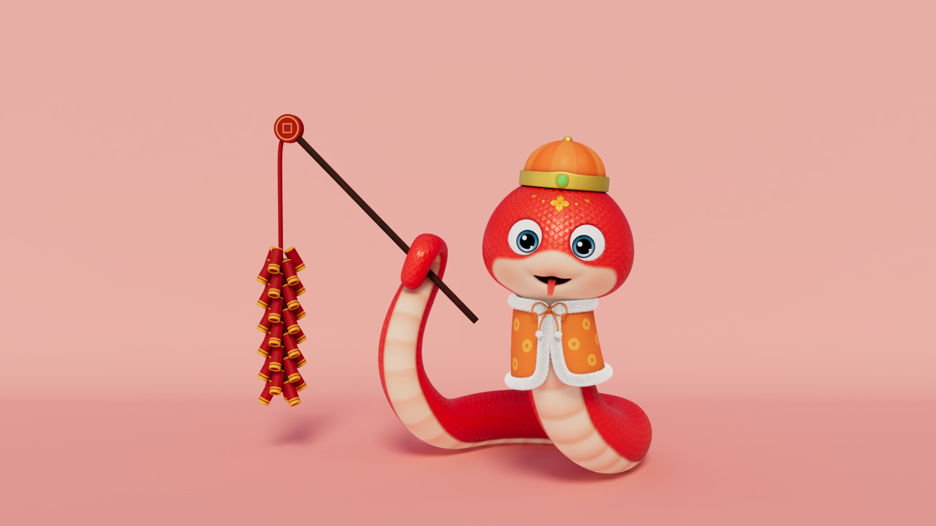 Rigged Cartoon Snake 3D model_2
