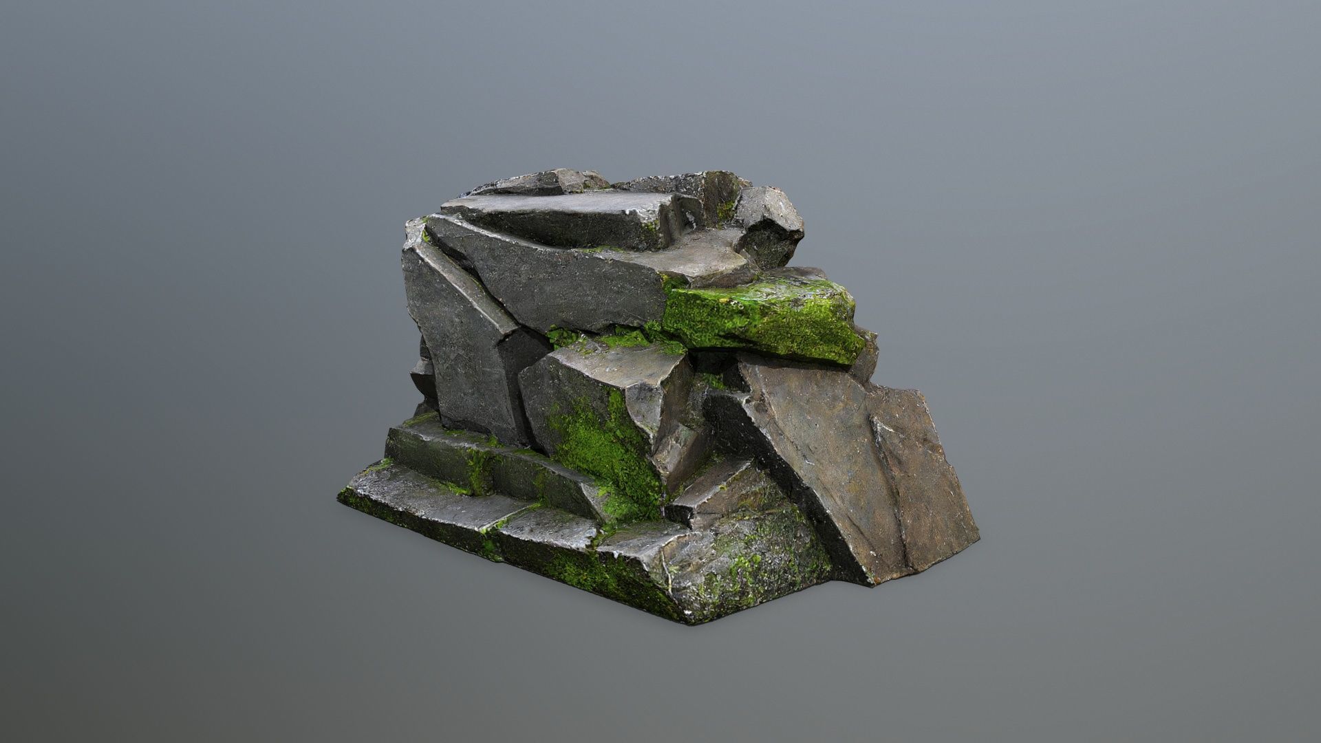 forest rocks Low-poly 3D model_1
