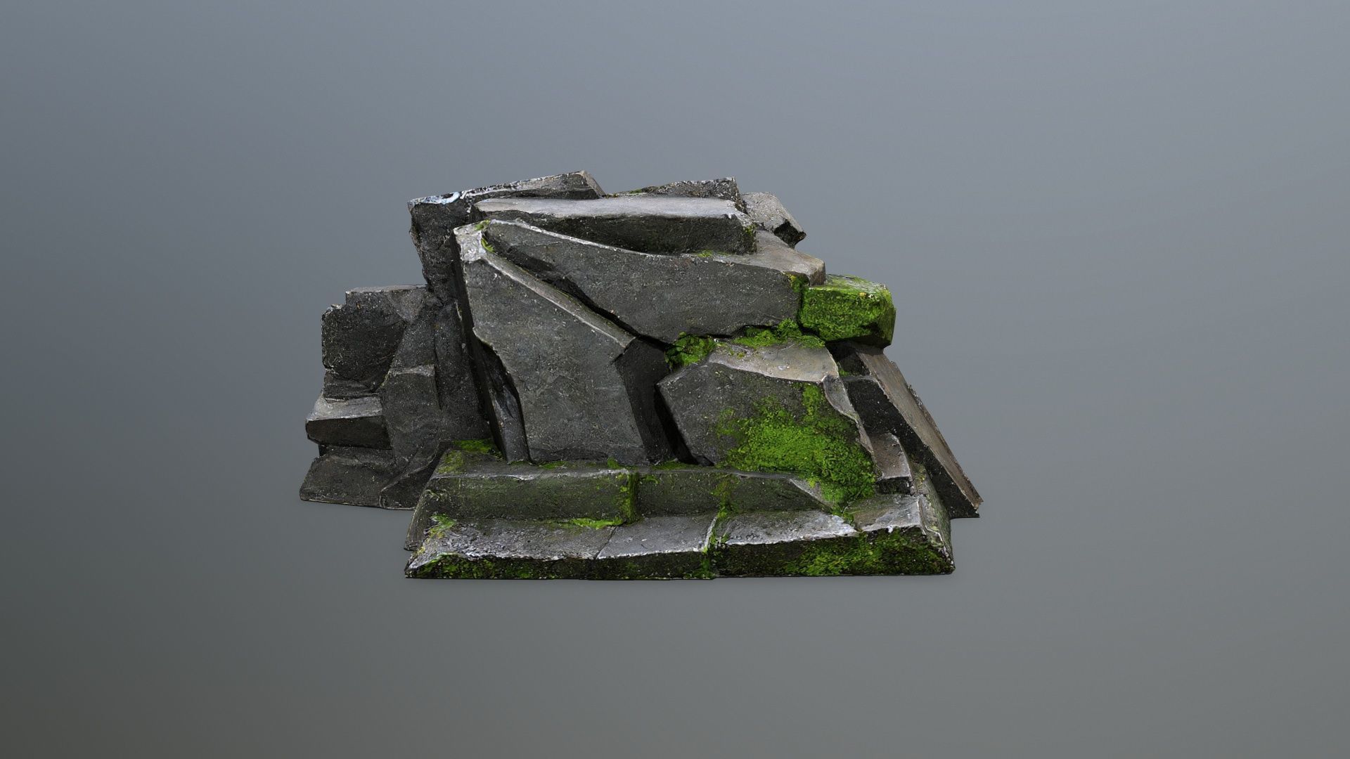 forest rocks Low-poly 3D model_9
