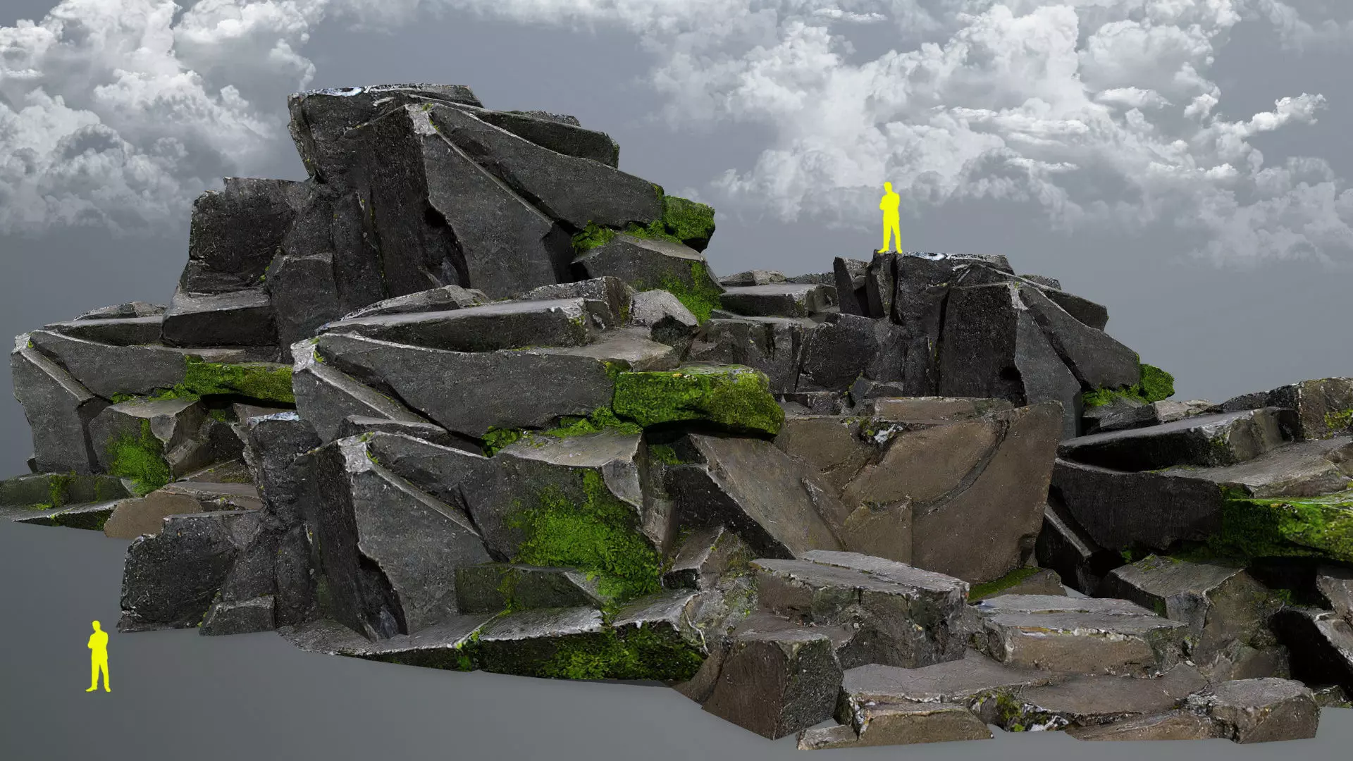 forest rocks Low-poly 3D model_0