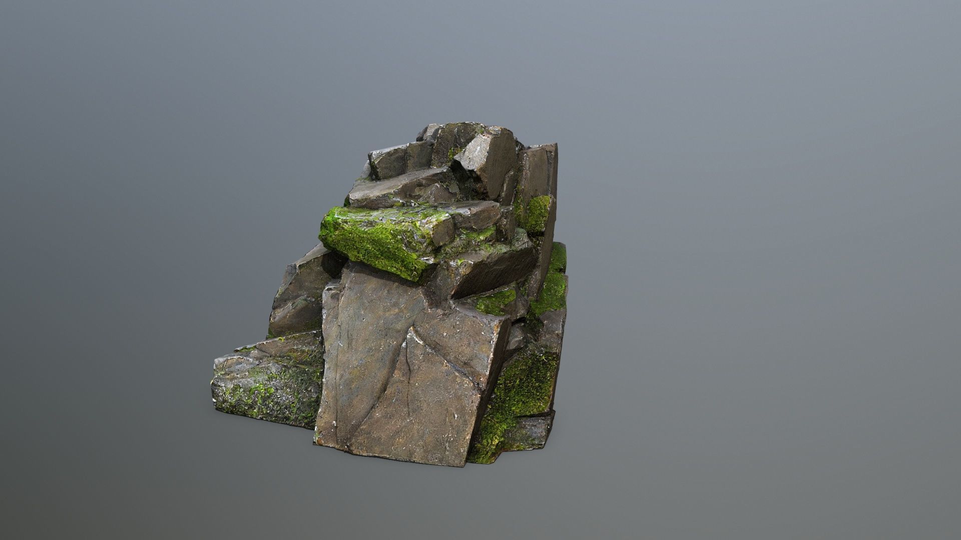 forest rocks Low-poly 3D model_3