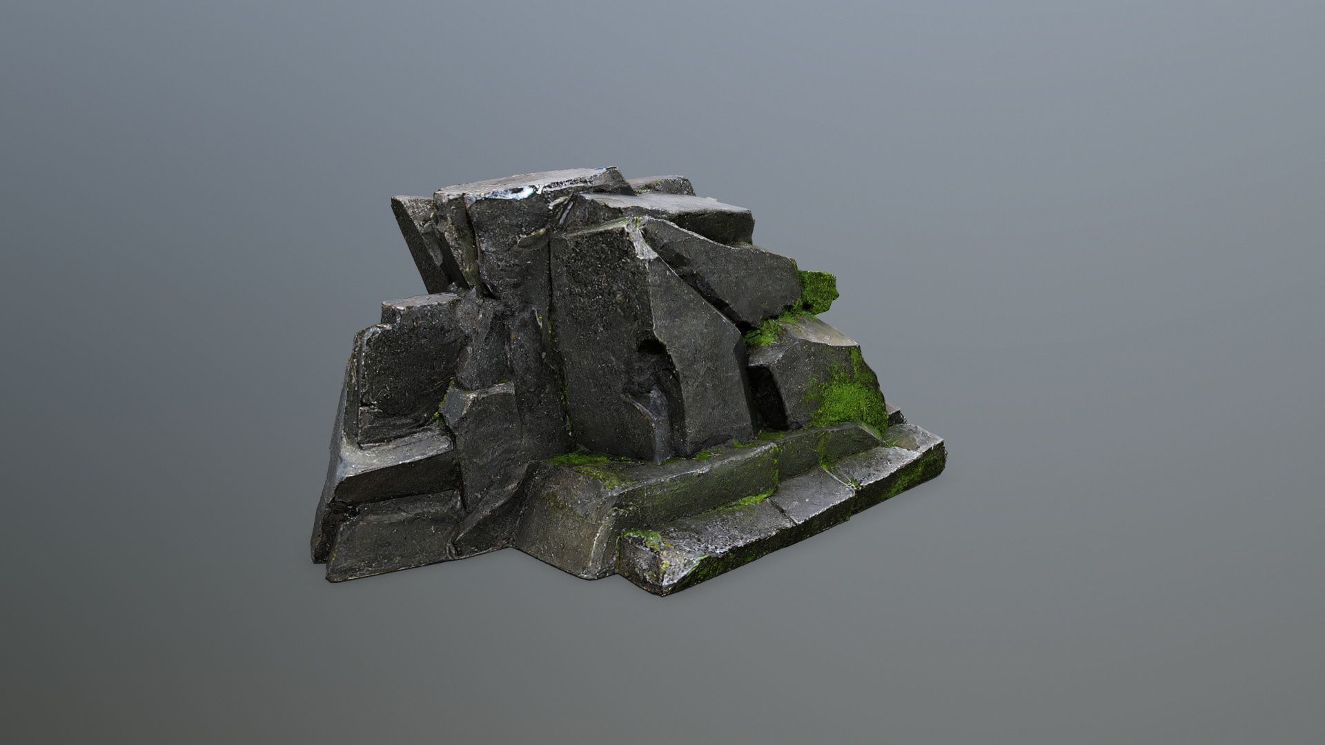 forest rocks Low-poly 3D model_8