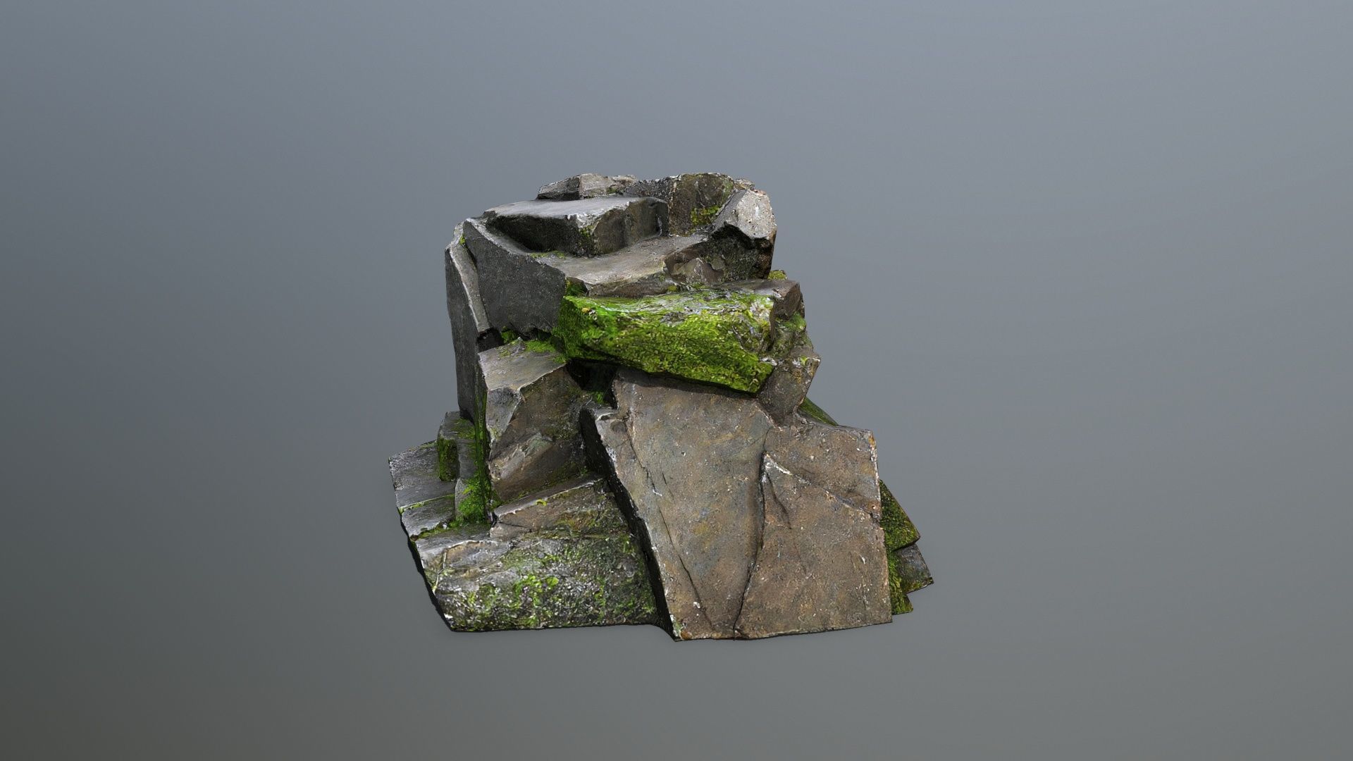 forest rocks Low-poly 3D model_2