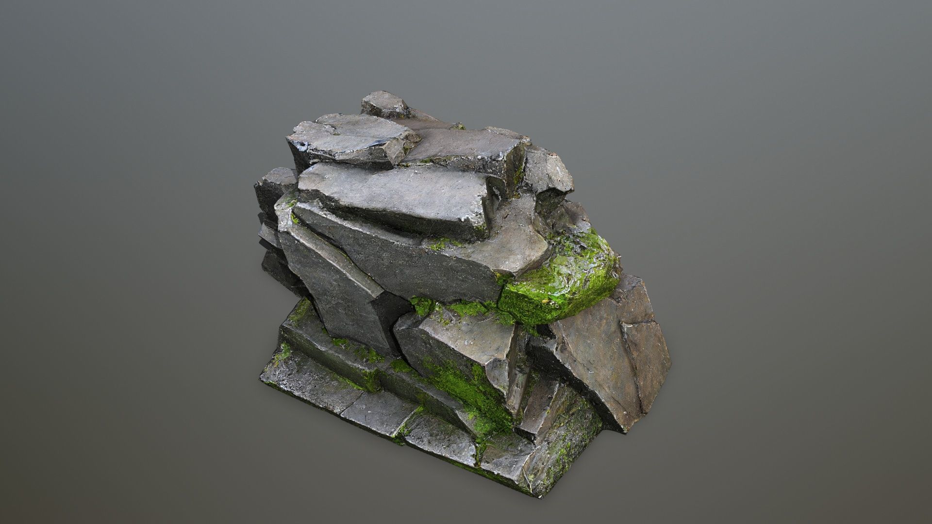 forest rocks Low-poly 3D model_11