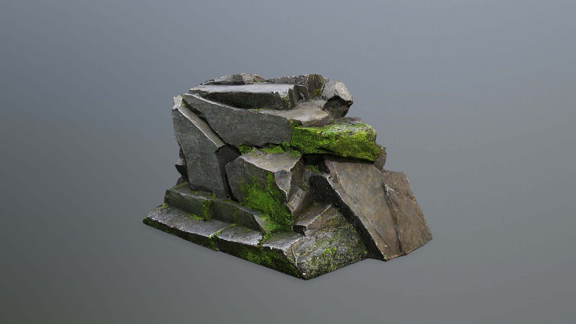 forest rocks Low-poly 3D model_10