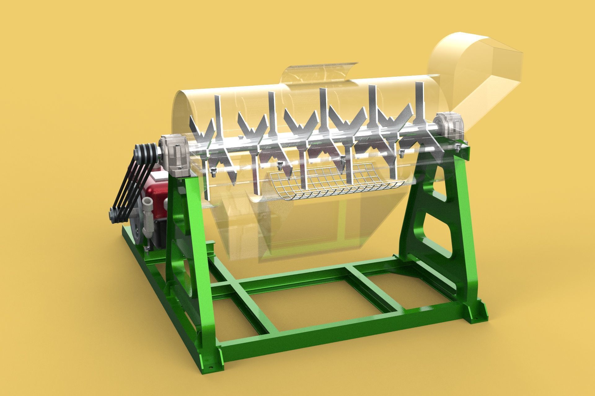 WASTE SHREDDER CRUSHER MACHINE GARBAGE RUBBISH JUNK COMPOSTER 3D model_9