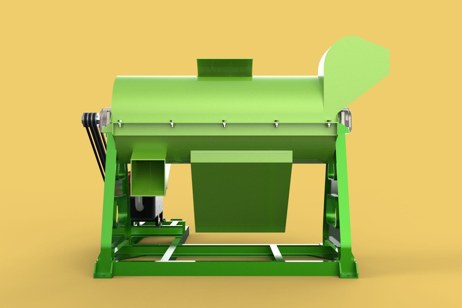 WASTE SHREDDER CRUSHER MACHINE GARBAGE RUBBISH JUNK COMPOSTER 3D model_25