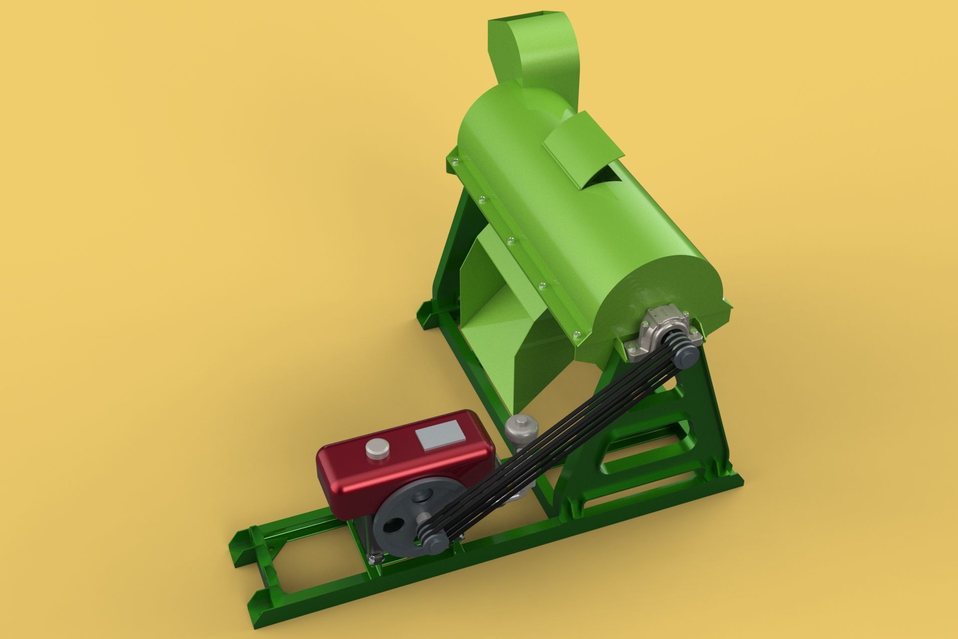 WASTE SHREDDER CRUSHER MACHINE GARBAGE RUBBISH JUNK COMPOSTER 3D model_8