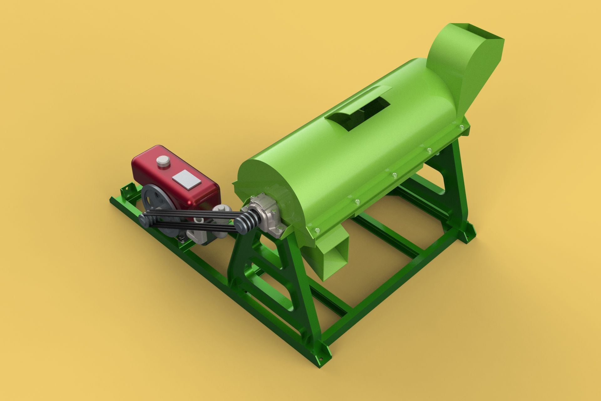 WASTE SHREDDER CRUSHER MACHINE GARBAGE RUBBISH JUNK COMPOSTER 3D model_10