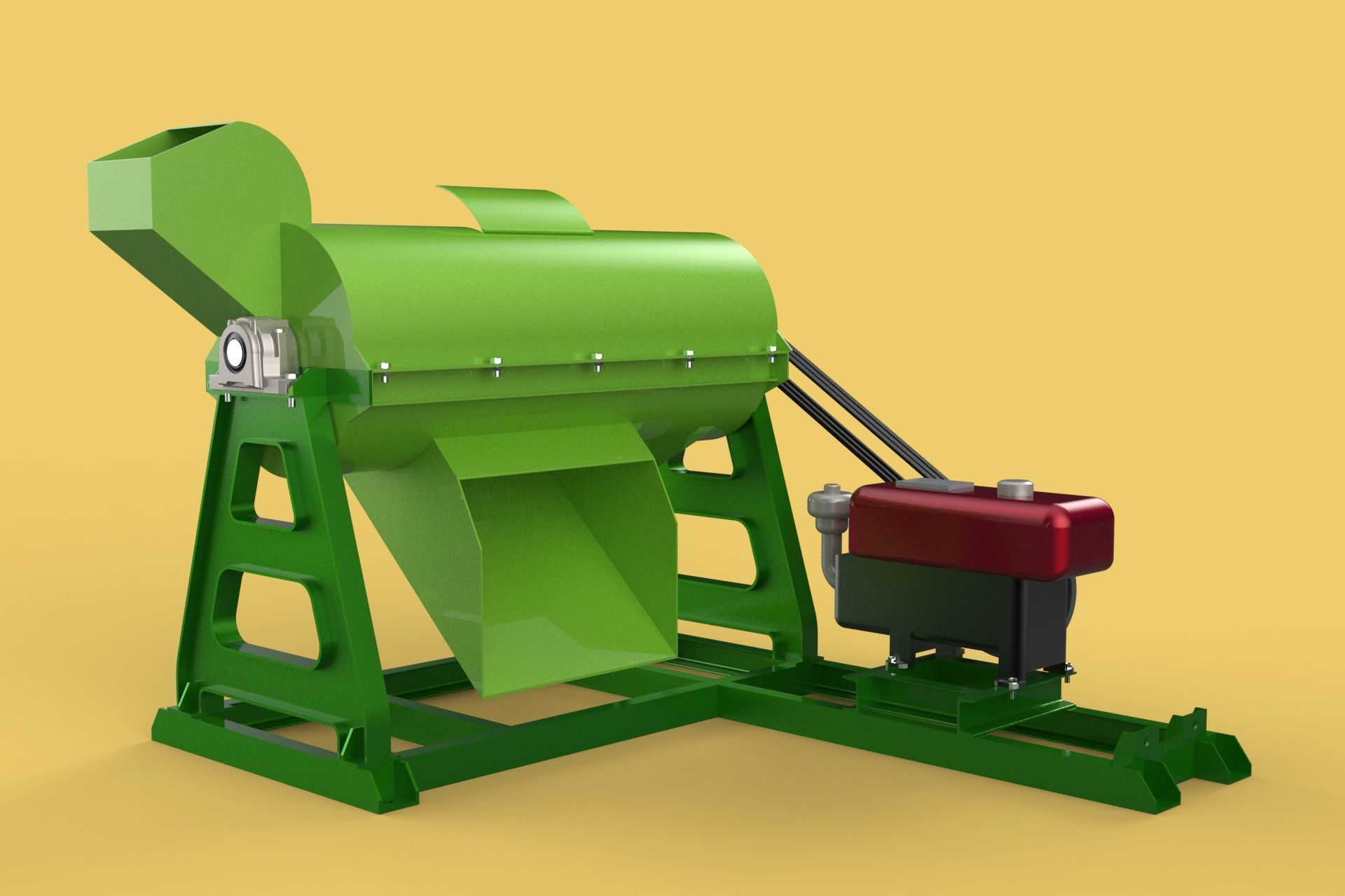 WASTE SHREDDER CRUSHER MACHINE GARBAGE RUBBISH JUNK COMPOSTER 3D model_13