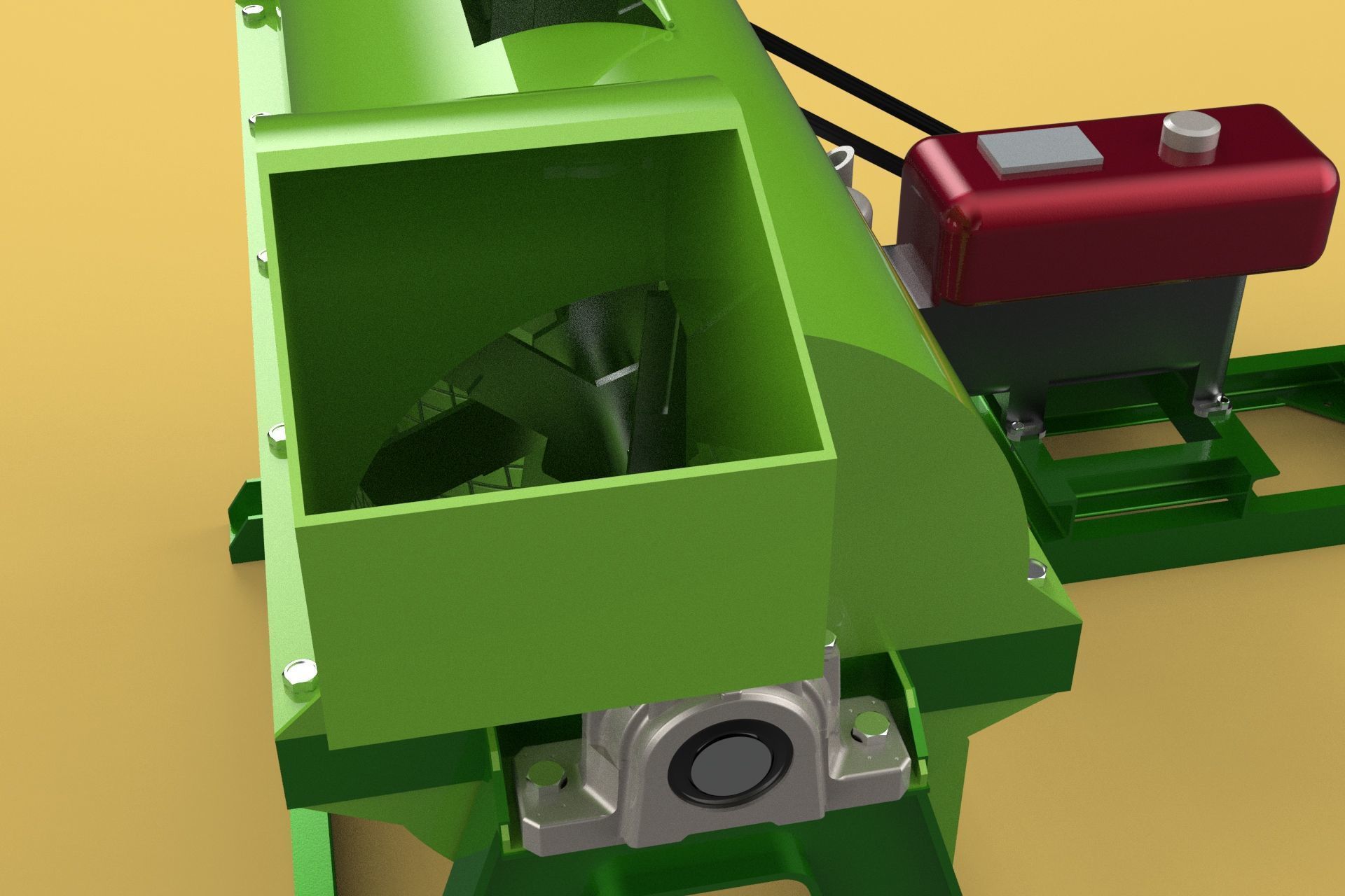 WASTE SHREDDER CRUSHER MACHINE GARBAGE RUBBISH JUNK COMPOSTER 3D model_21