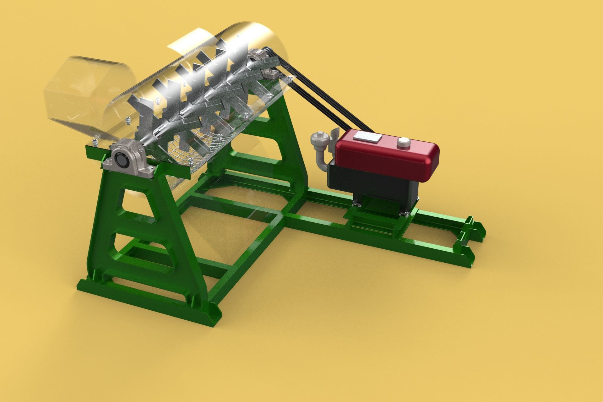 WASTE SHREDDER CRUSHER MACHINE GARBAGE RUBBISH JUNK COMPOSTER 3D model_7