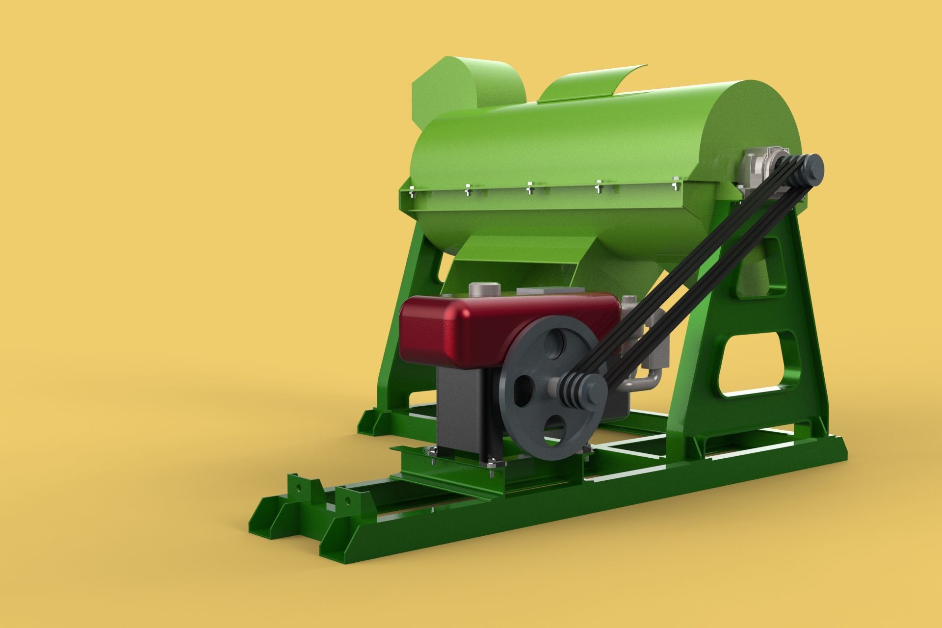 WASTE SHREDDER CRUSHER MACHINE GARBAGE RUBBISH JUNK COMPOSTER 3D model_14