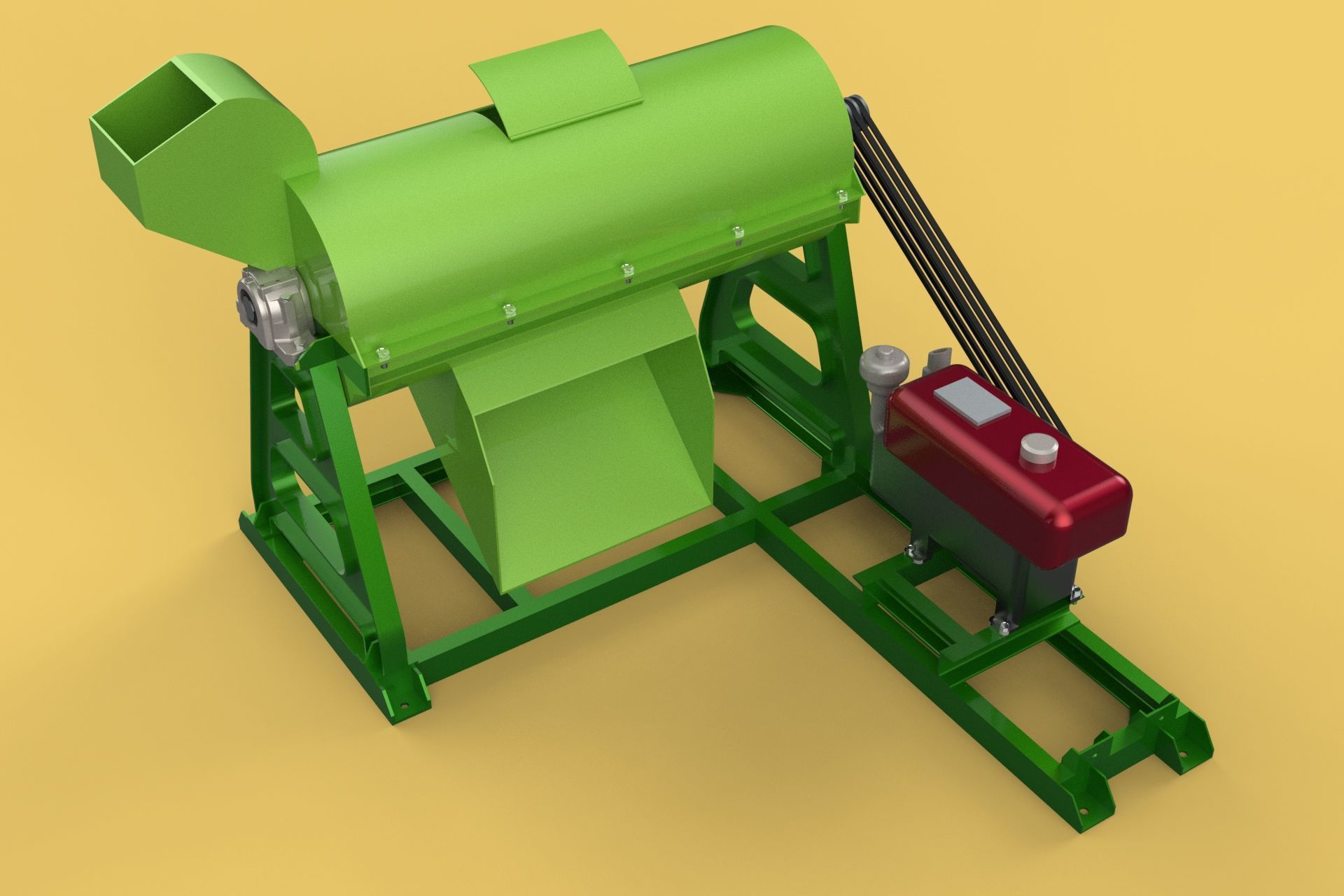 WASTE SHREDDER CRUSHER MACHINE GARBAGE RUBBISH JUNK COMPOSTER 3D model_6