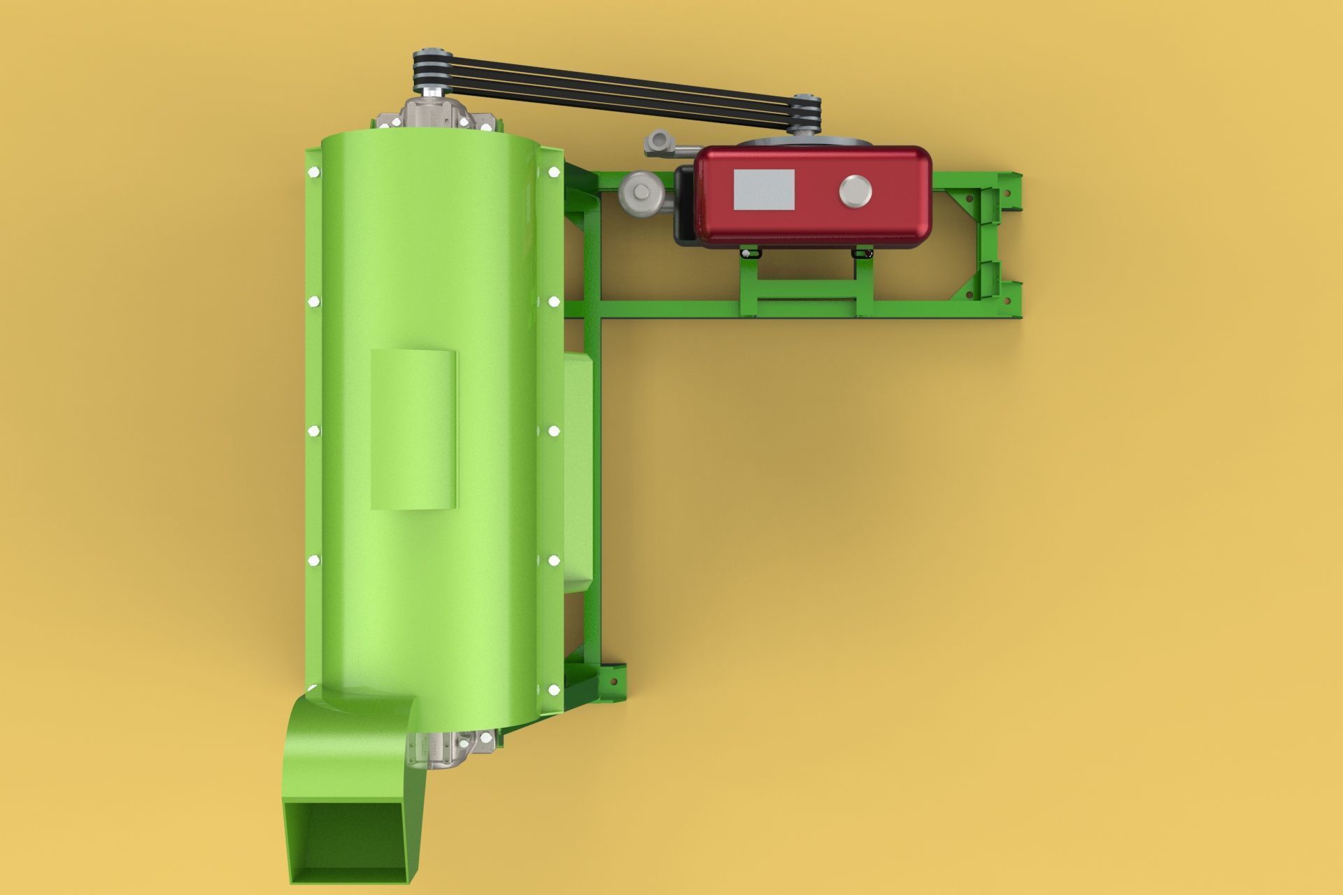 WASTE SHREDDER CRUSHER MACHINE GARBAGE RUBBISH JUNK COMPOSTER 3D model_4