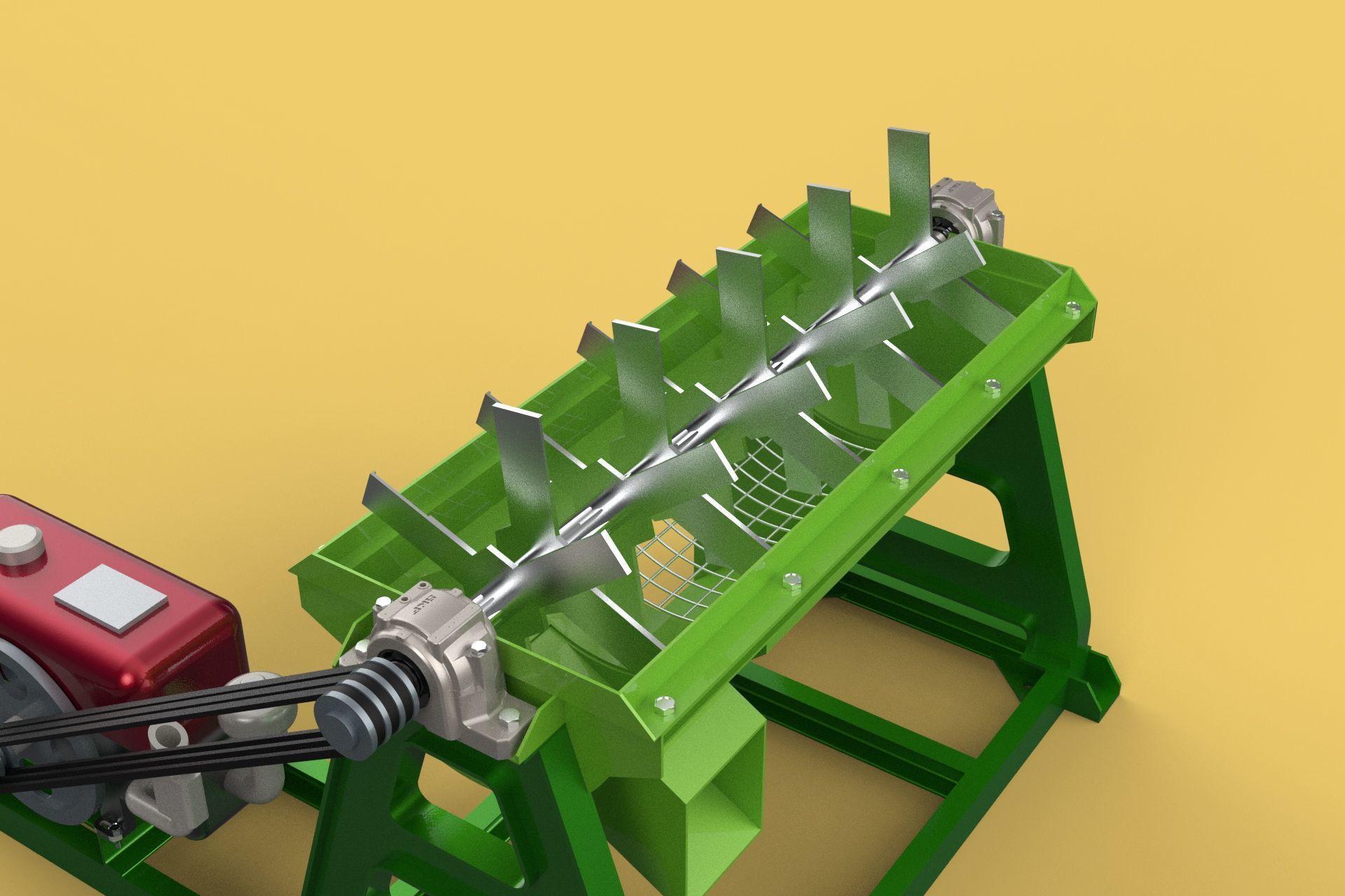 WASTE SHREDDER CRUSHER MACHINE GARBAGE RUBBISH JUNK COMPOSTER 3D model_20