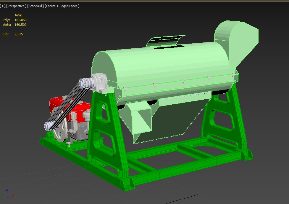 WASTE SHREDDER CRUSHER MACHINE GARBAGE RUBBISH JUNK COMPOSTER 3D model_27