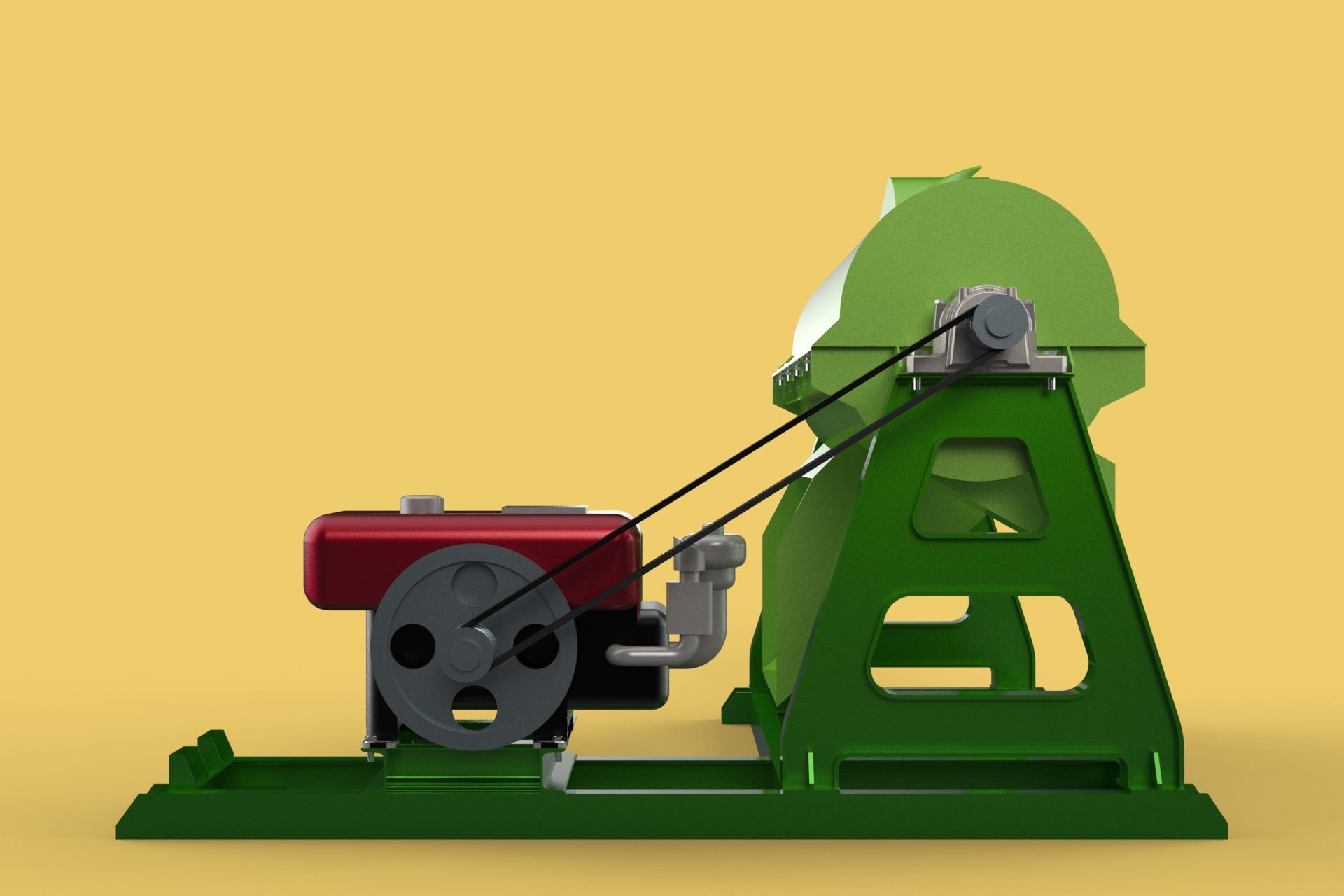 WASTE SHREDDER CRUSHER MACHINE GARBAGE RUBBISH JUNK COMPOSTER 3D model_23