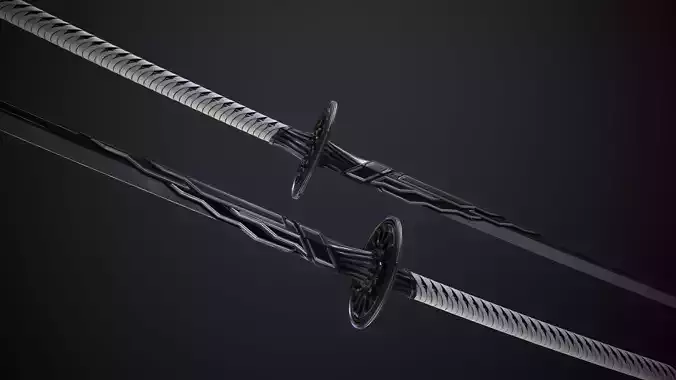 Fantazy Katana Sword Melee Weapon Low-poly 3D model