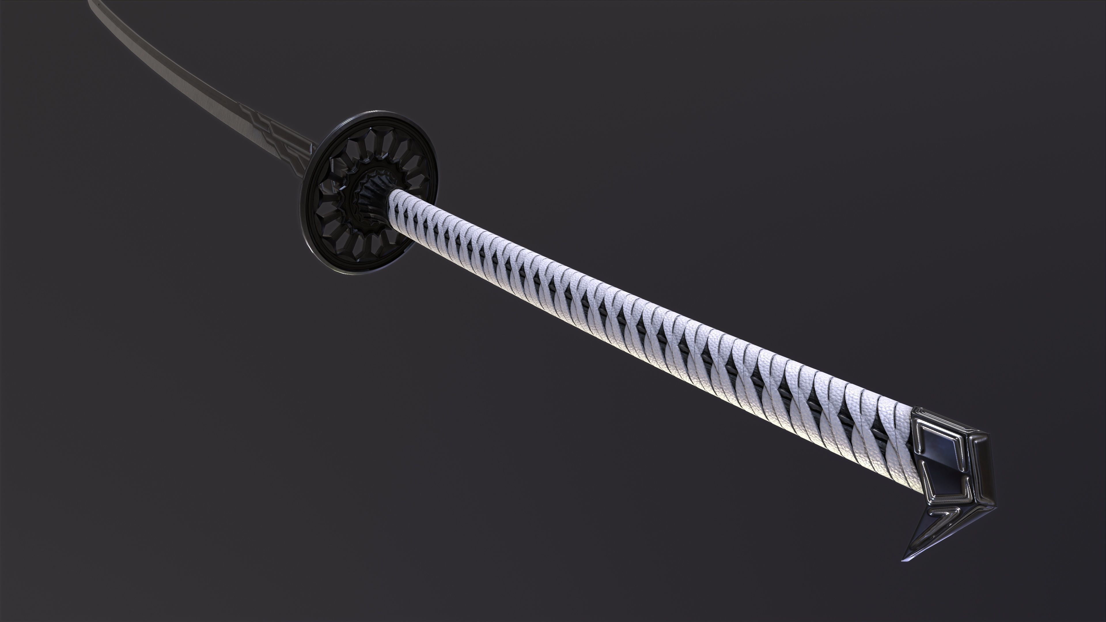 Fantazy Katana Sword Melee Weapon Low-poly 3D model_9
