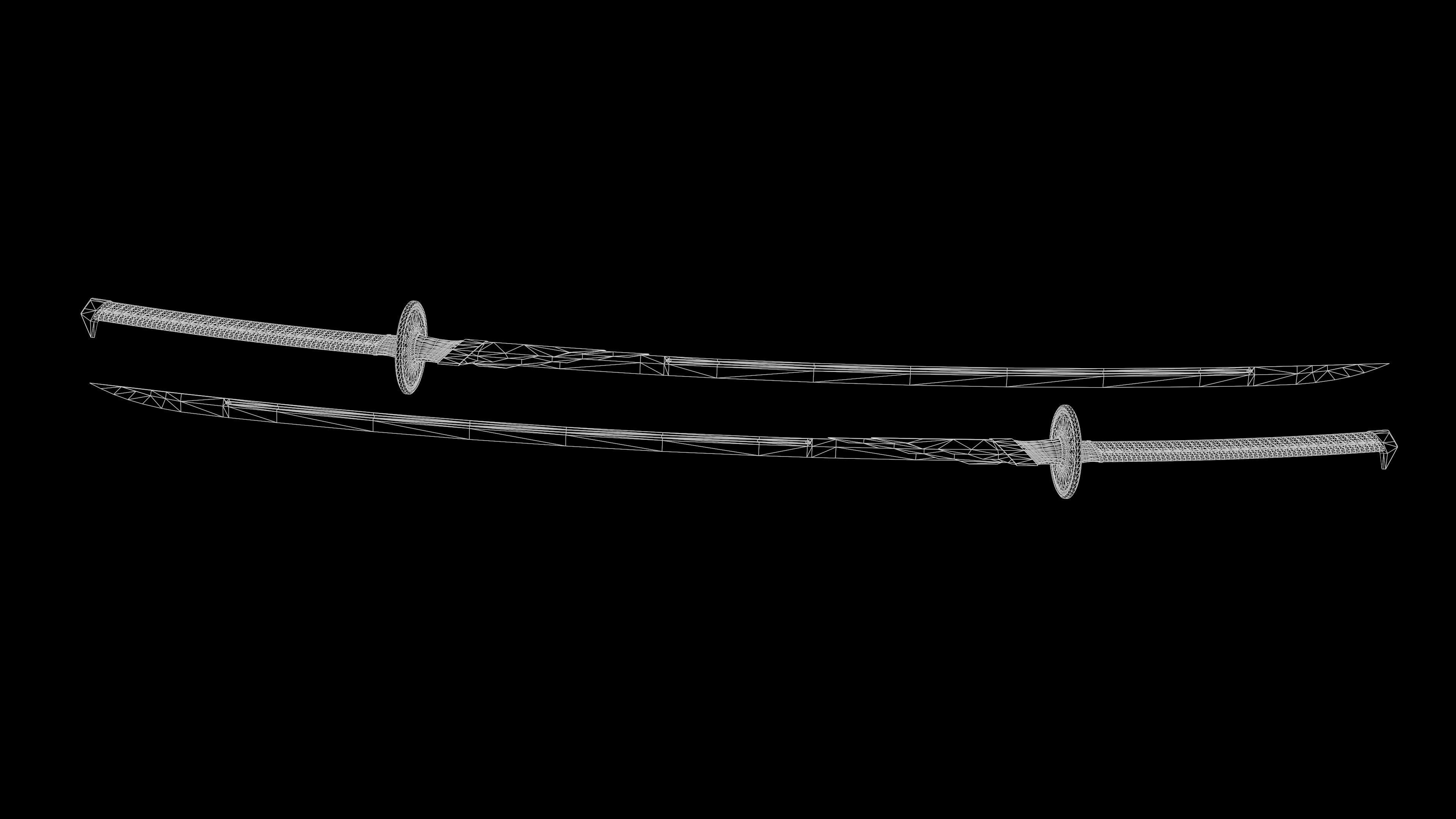 Fantazy Katana Sword Melee Weapon Low-poly 3D model_10