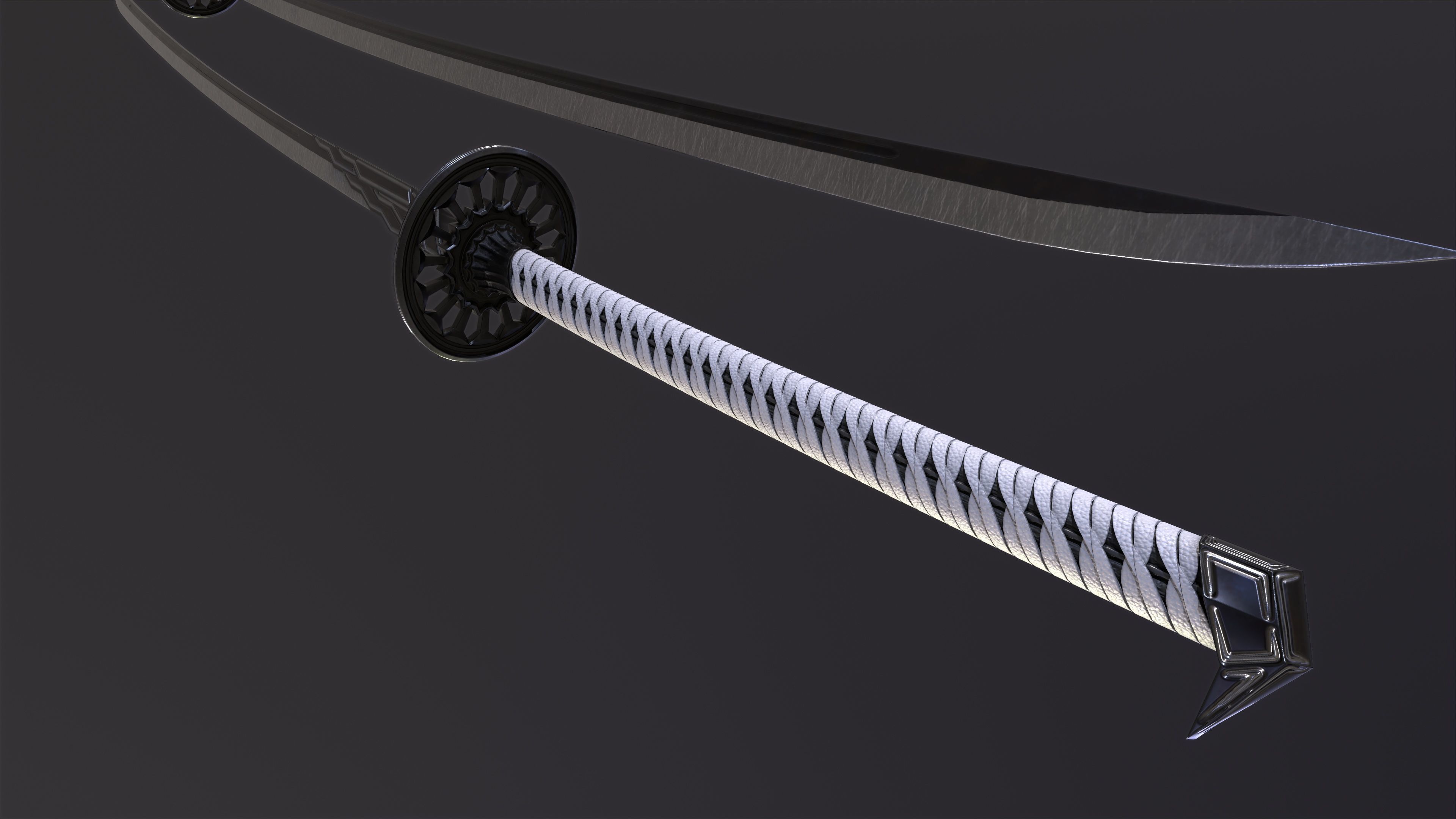 Fantazy Katana Sword Melee Weapon Low-poly 3D model_3