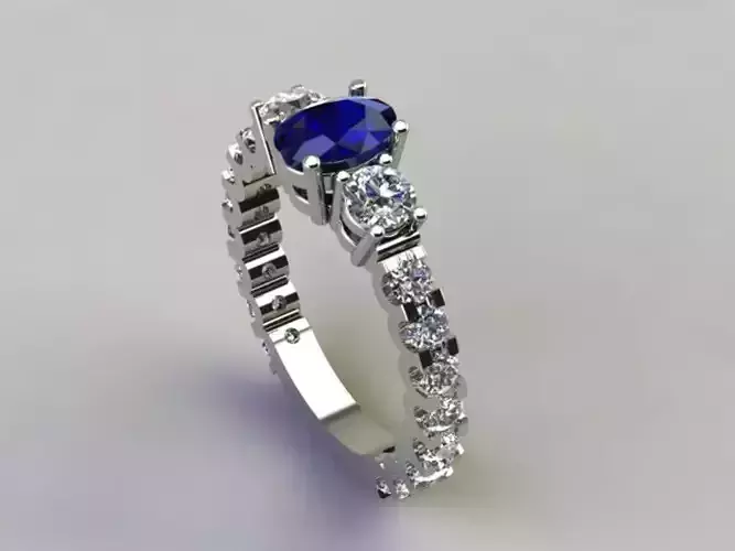 Luxury Jewelry Diamond Crowned Ring 3dm stl 3D print model 3D 