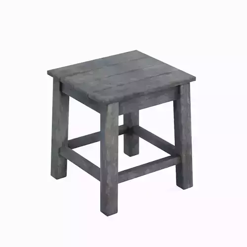 Old Wooden Tabouret 01