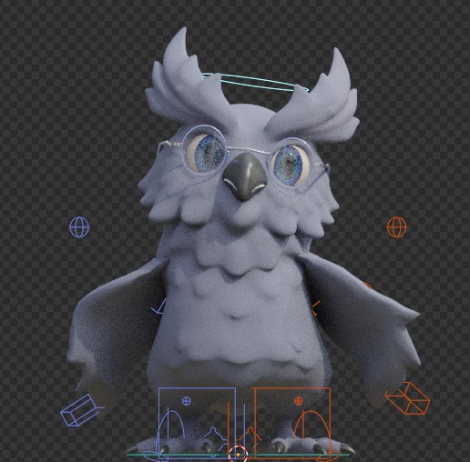 Oliver the Owl cartoon character 3D model_6