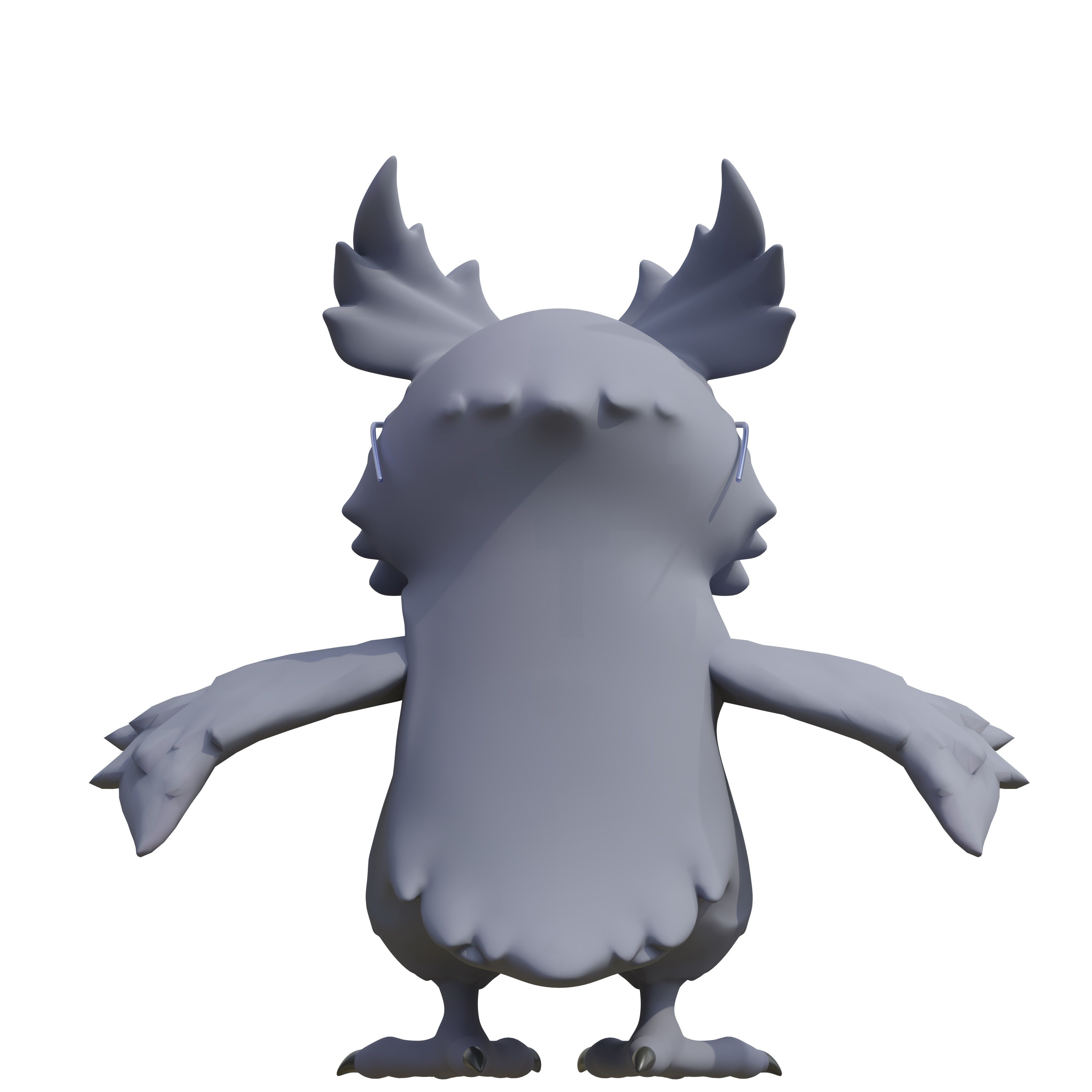 Oliver the Owl cartoon character 3D model_3