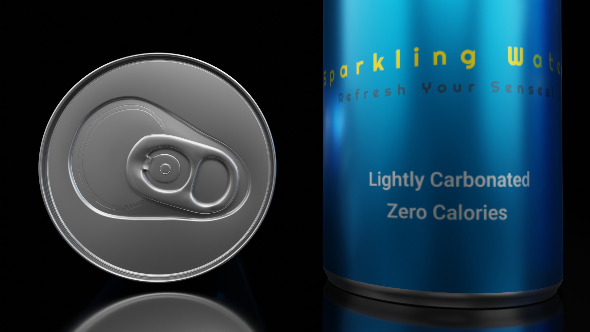 150ml Slim Beverage Can with Water Droplets Open and Closed Tabs Low-poly 3D model_9