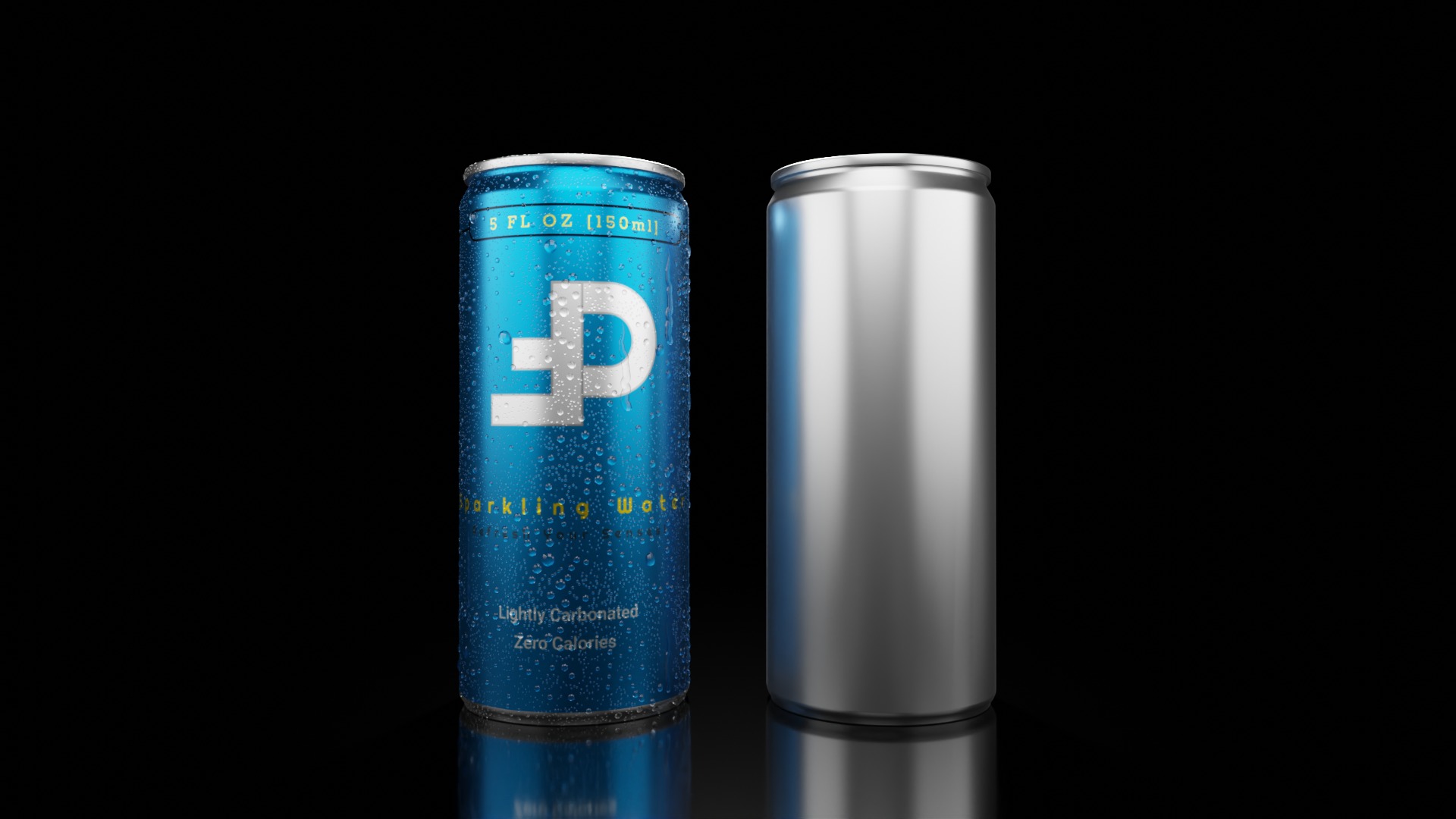 150ml Slim Beverage Can with Water Droplets Open and Closed Tabs Low-poly 3D model_4