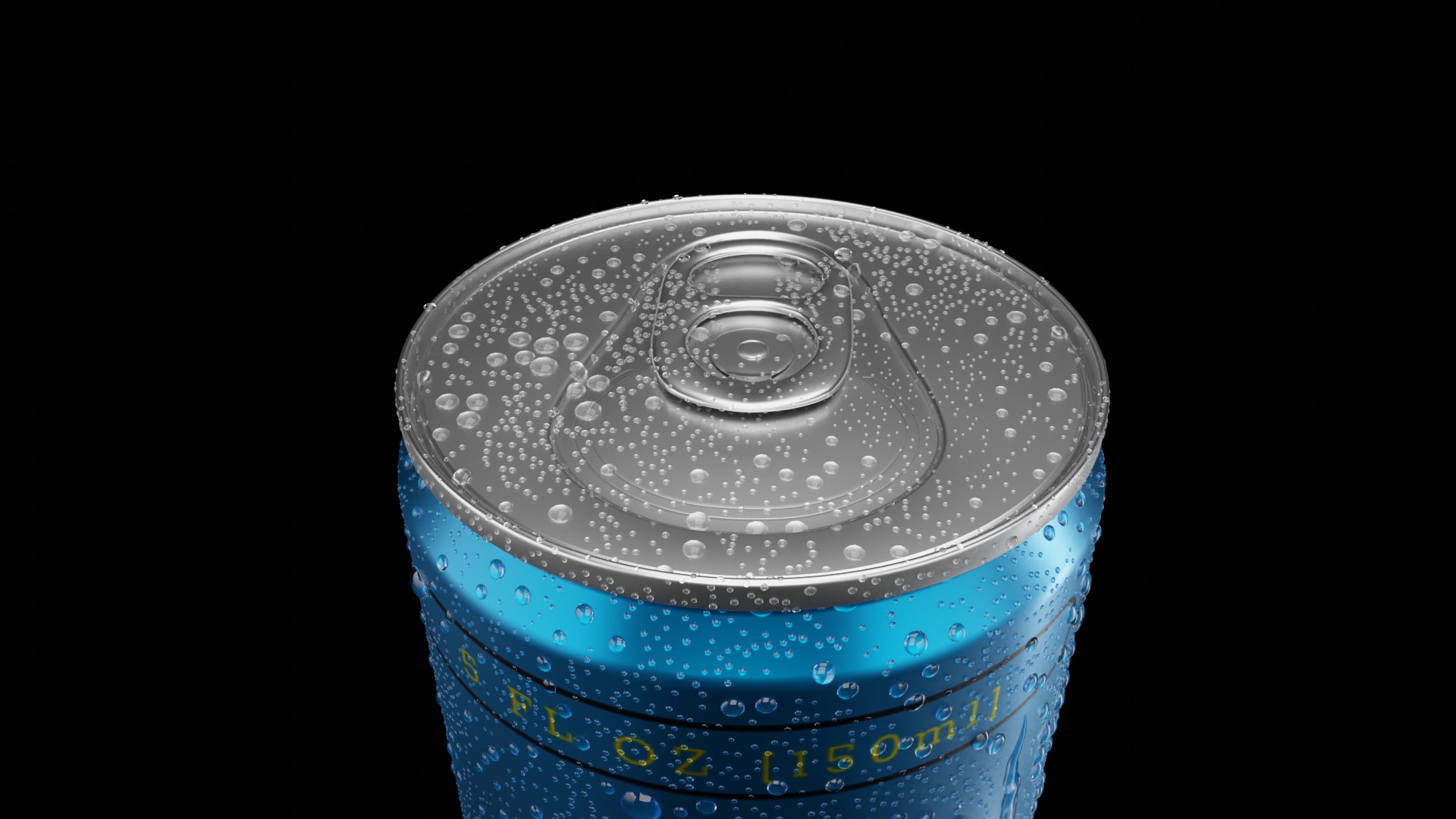 150ml Slim Beverage Can with Water Droplets Open and Closed Tabs Low-poly 3D model_5