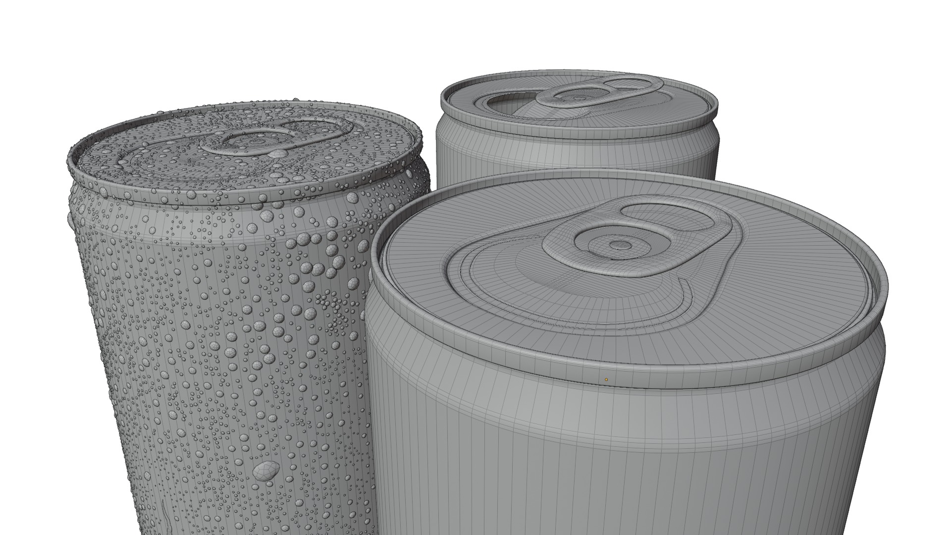 150ml Slim Beverage Can with Water Droplets Open and Closed Tabs Low-poly 3D model_19