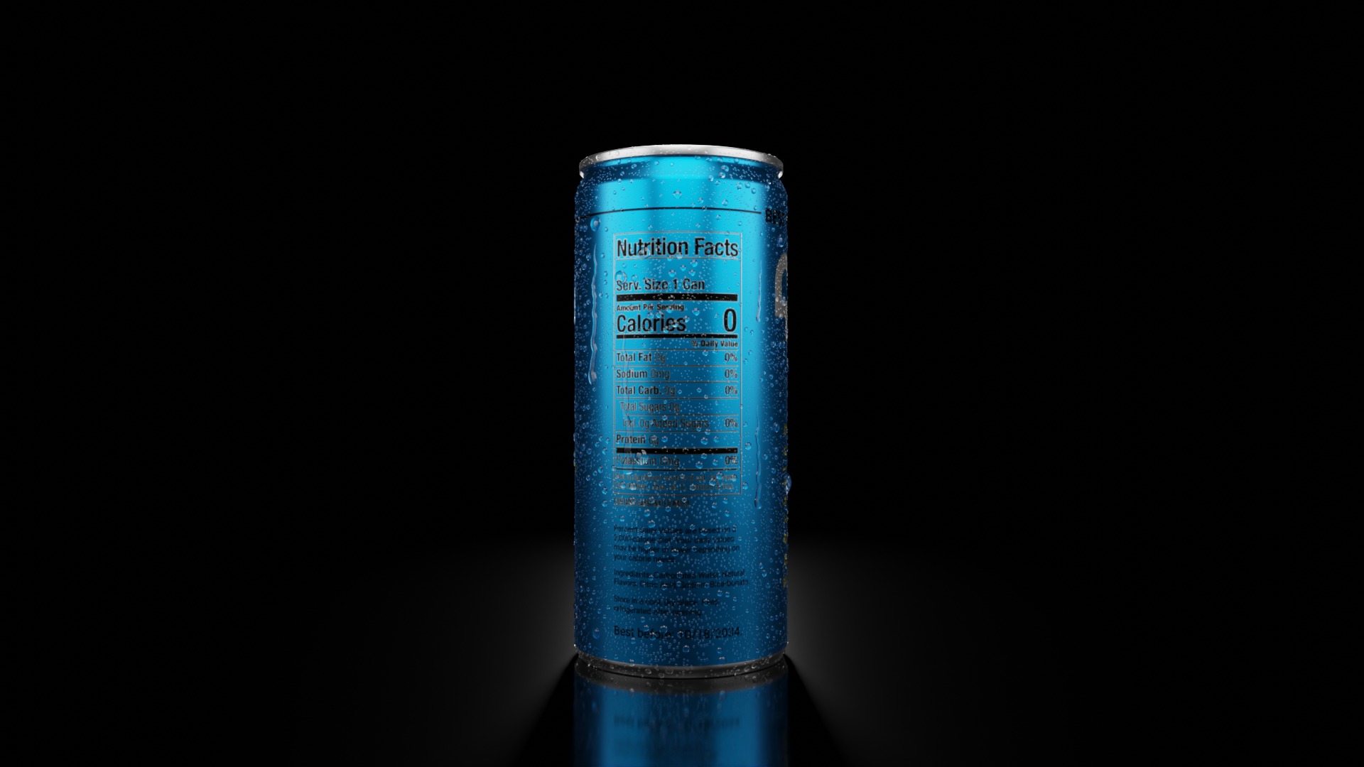 150ml Slim Beverage Can with Water Droplets Open and Closed Tabs Low-poly 3D model_3